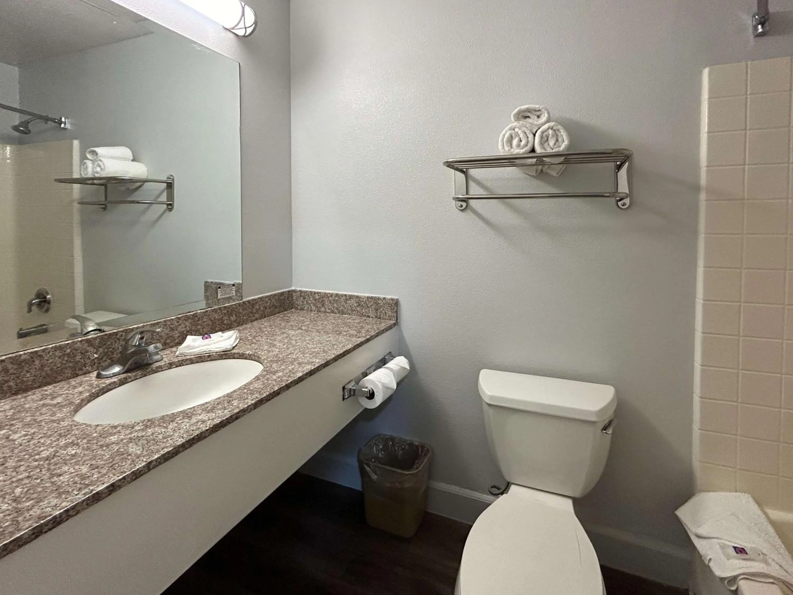 Bathroom in Studio 6 Suites Hesperia, CA West Main Street I 15