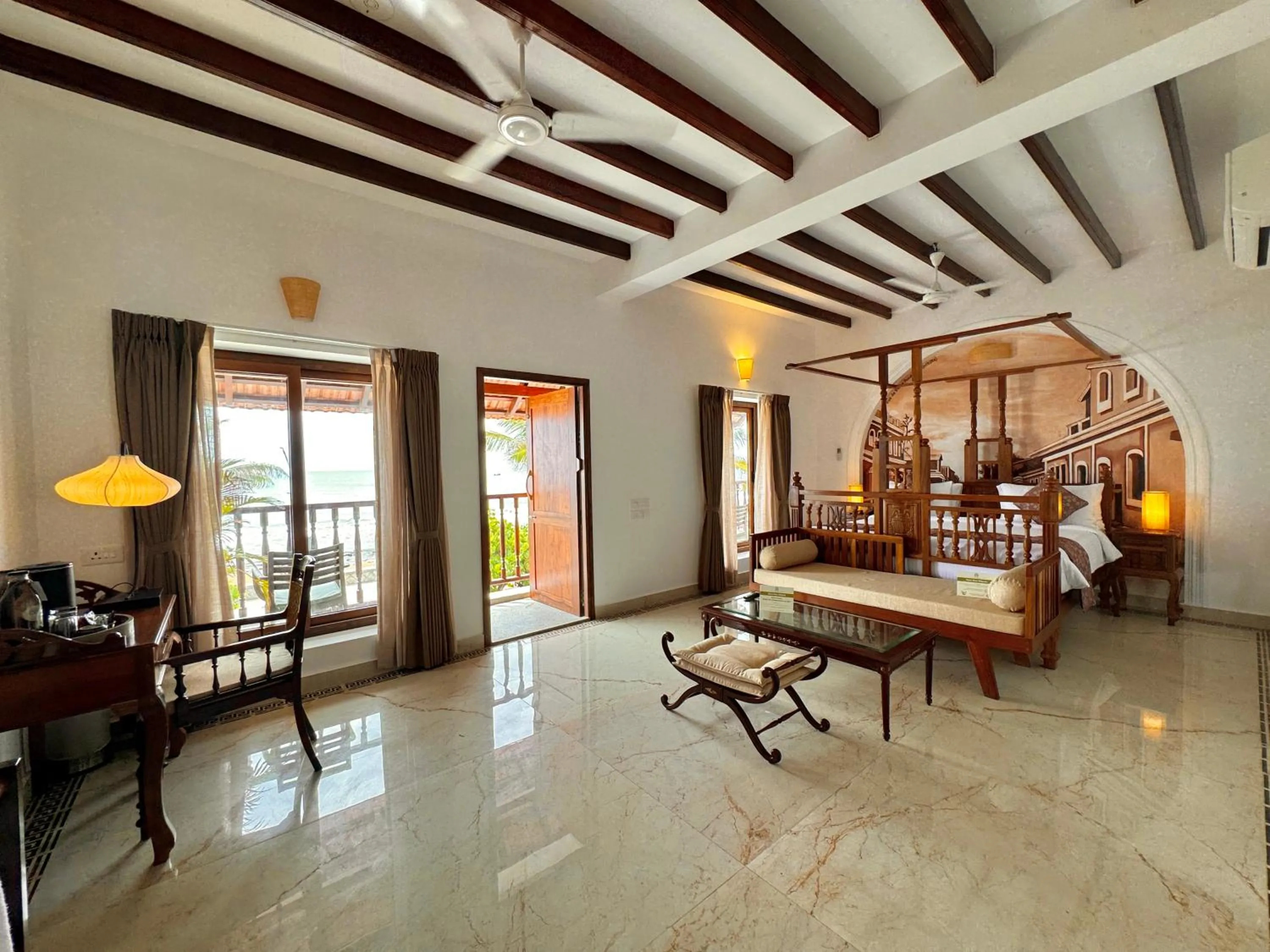 Bed in La Plage Seaview Suites