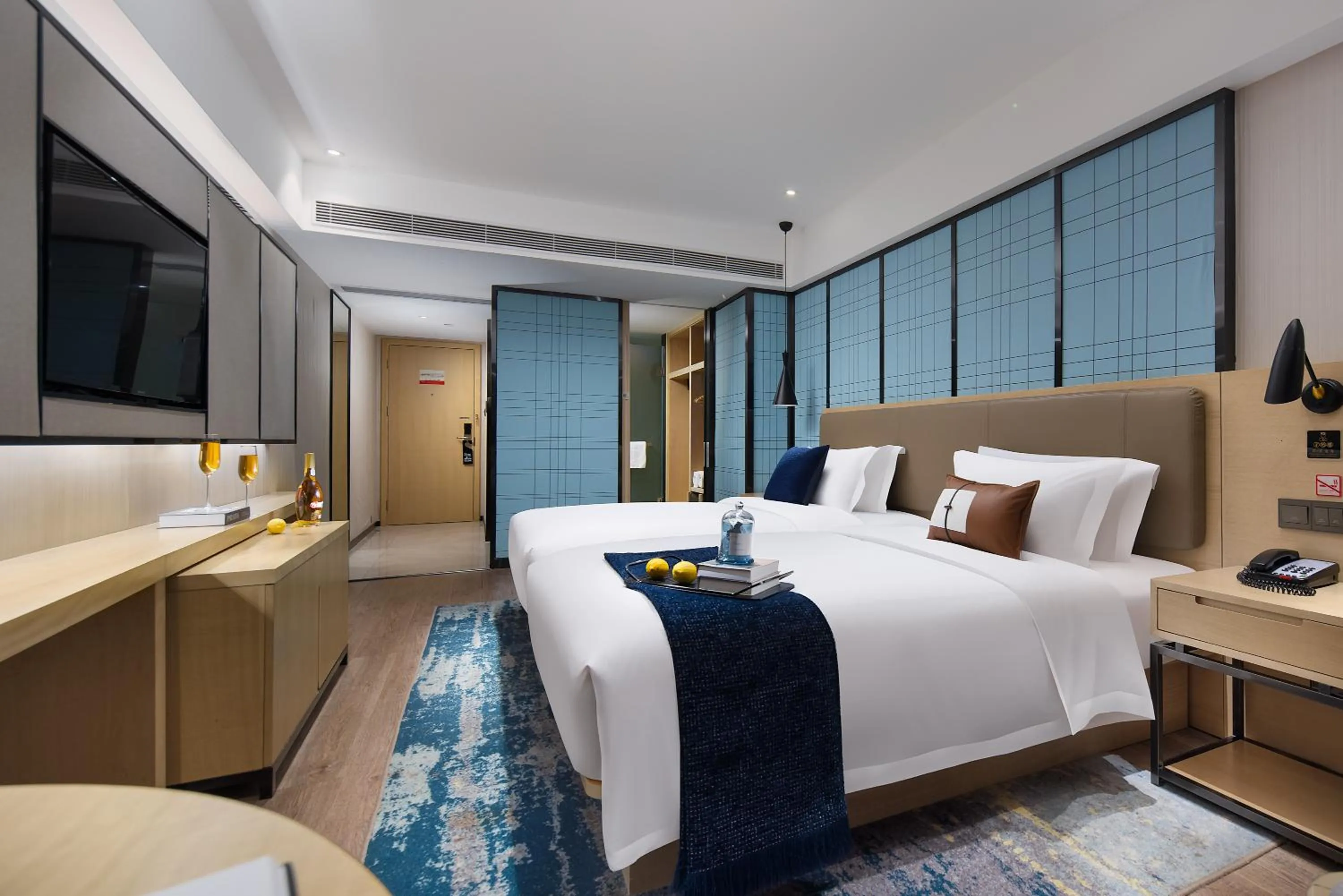 Bed in Echarm Hotel - Xi'an Tai'ao Plaza Baijiakou Metro Station