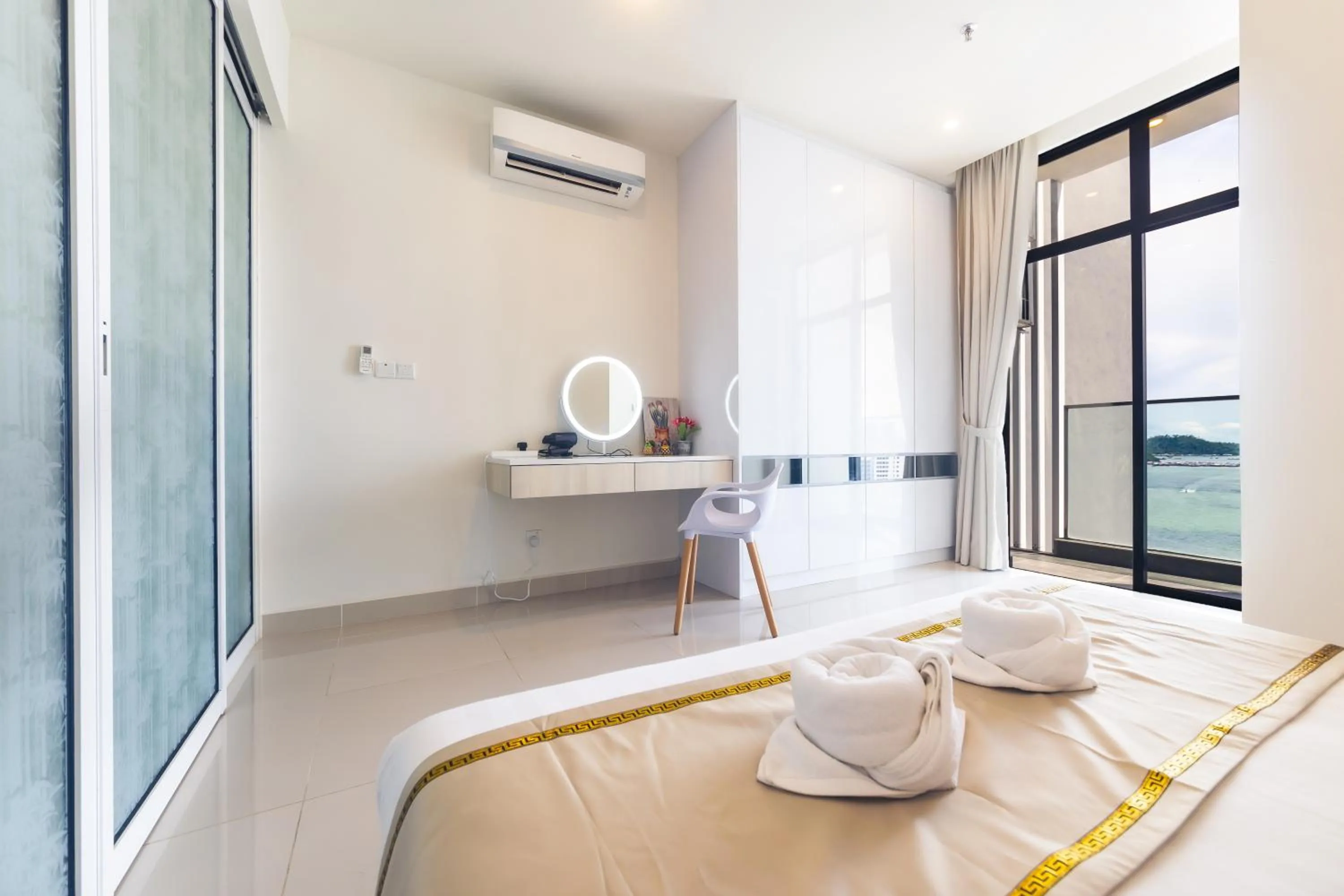 Bed in Beautiful Seaview Suites at The Shore Kota Kinabalu