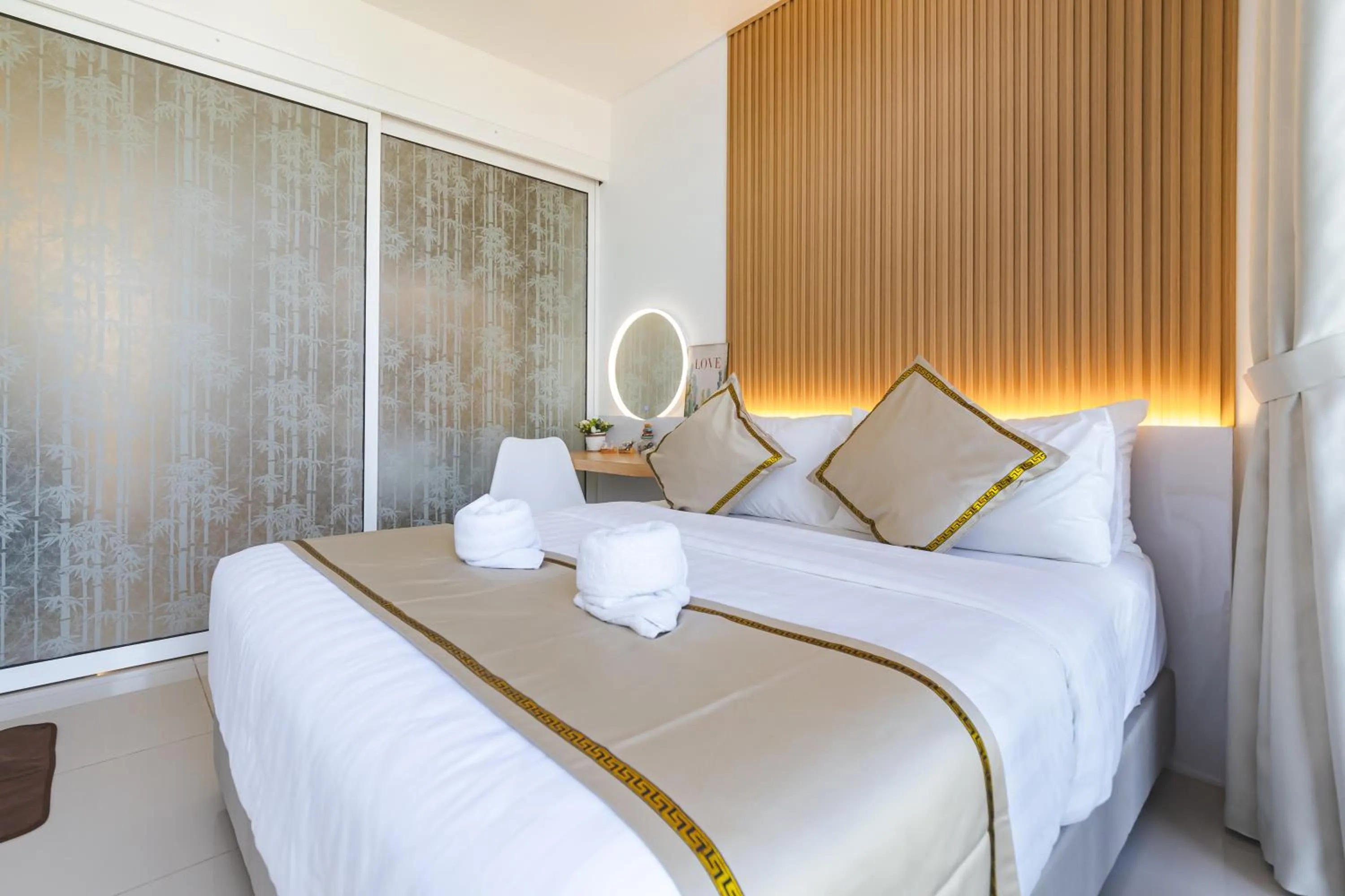 Bed in Beautiful Seaview Suites at The Shore Kota Kinabalu