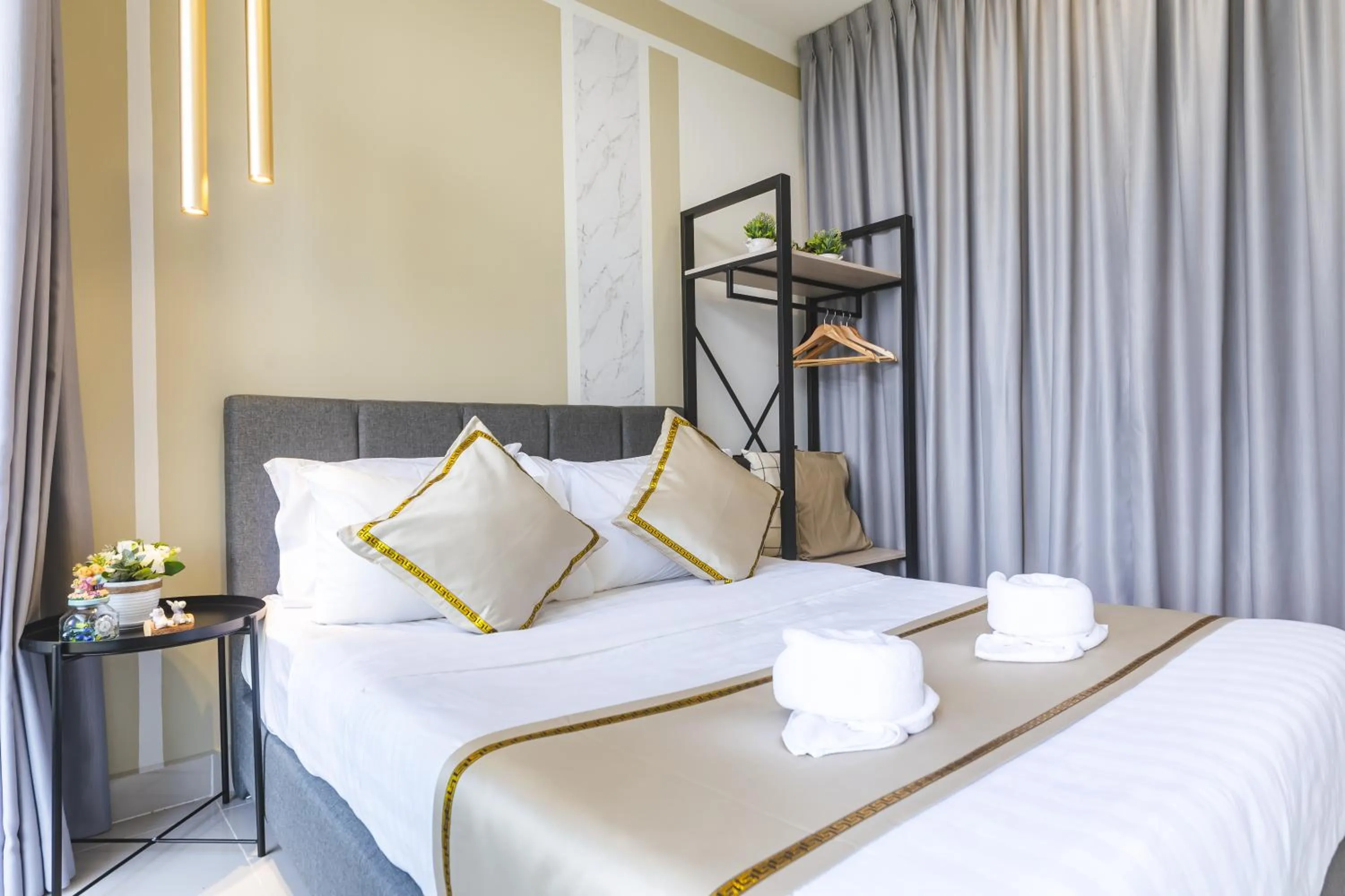 Bed in Beautiful Seaview Suites at The Shore Kota Kinabalu