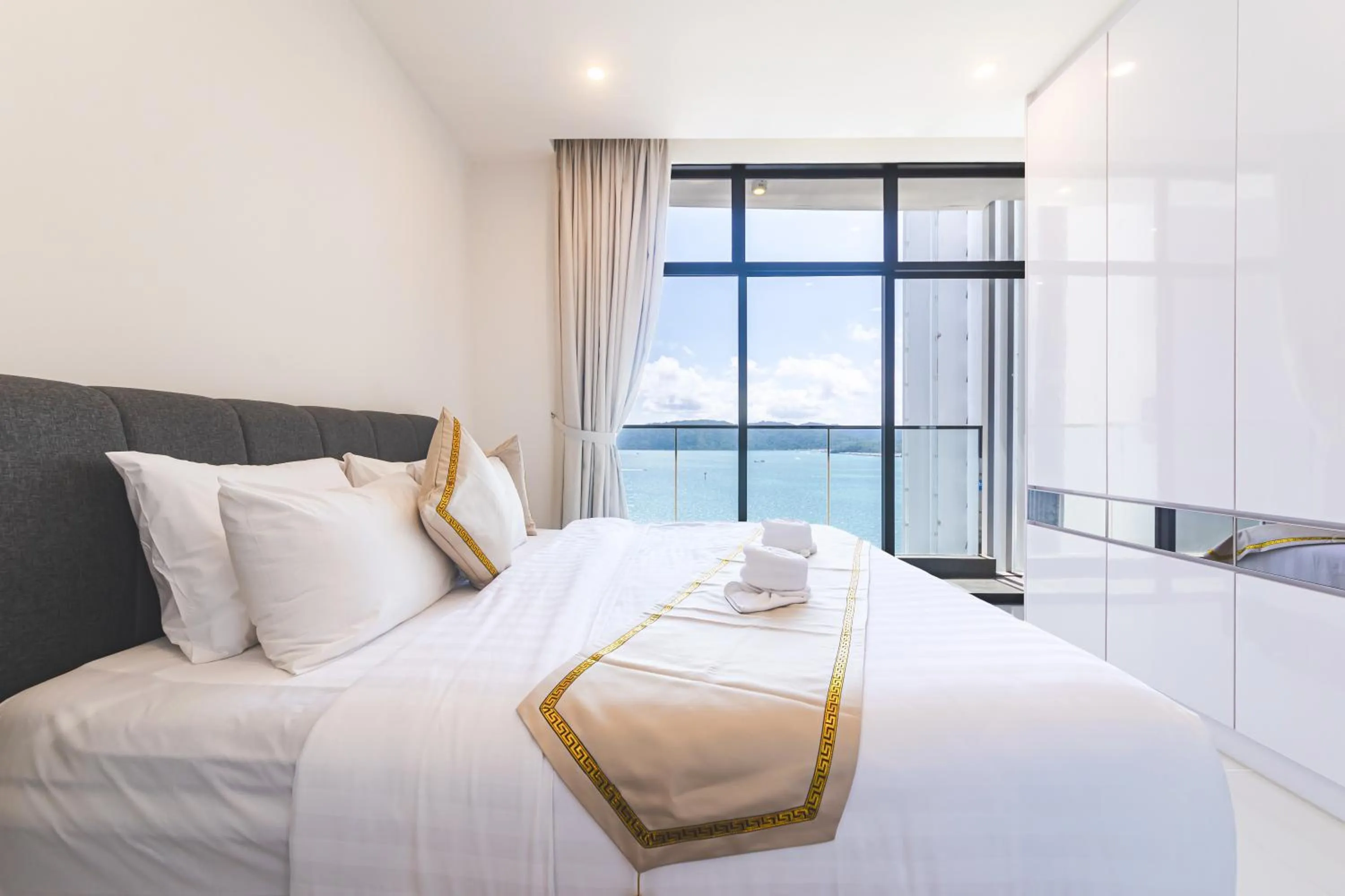 Bed in Beautiful Seaview Suites at The Shore Kota Kinabalu