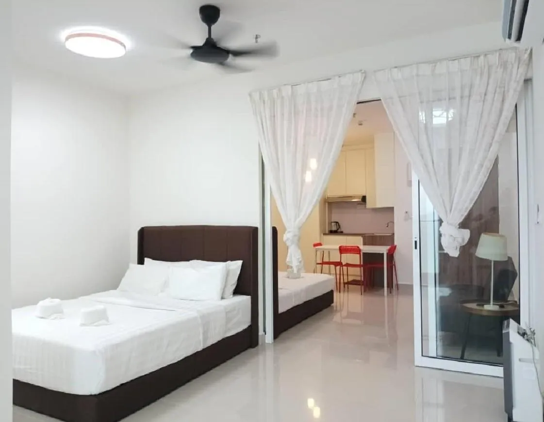 Bed in Beautiful Seaview Suites at The Shore Kota Kinabalu