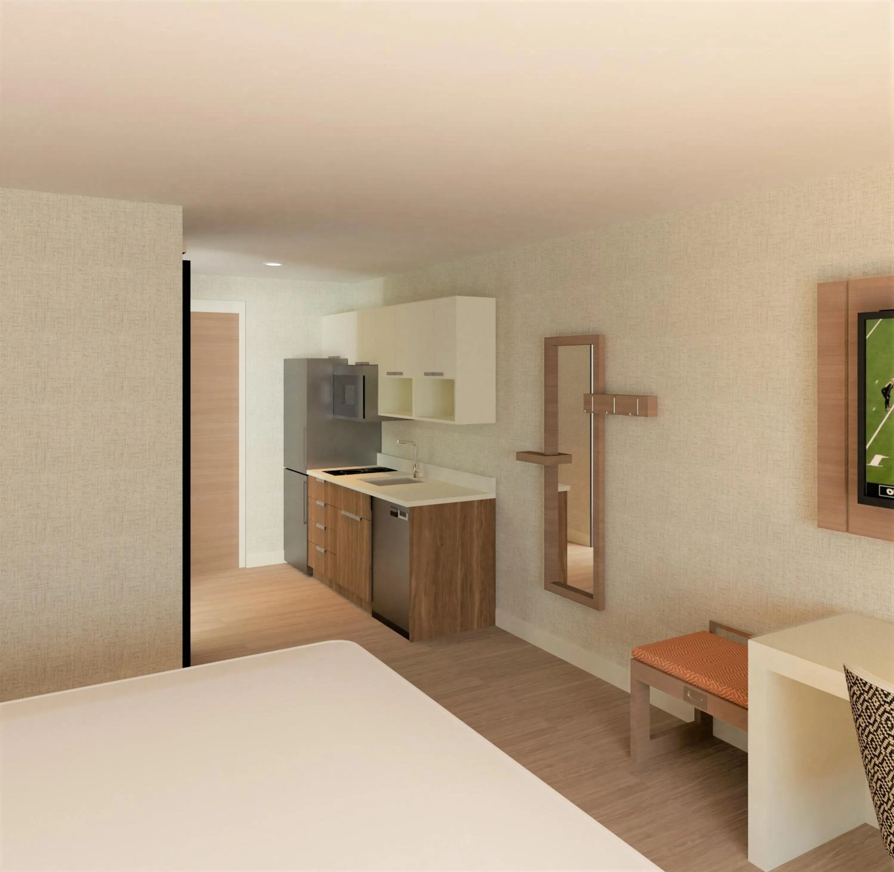 Kitchen or kitchenette, Bed in Cambria Hotel El Centro - Imperial