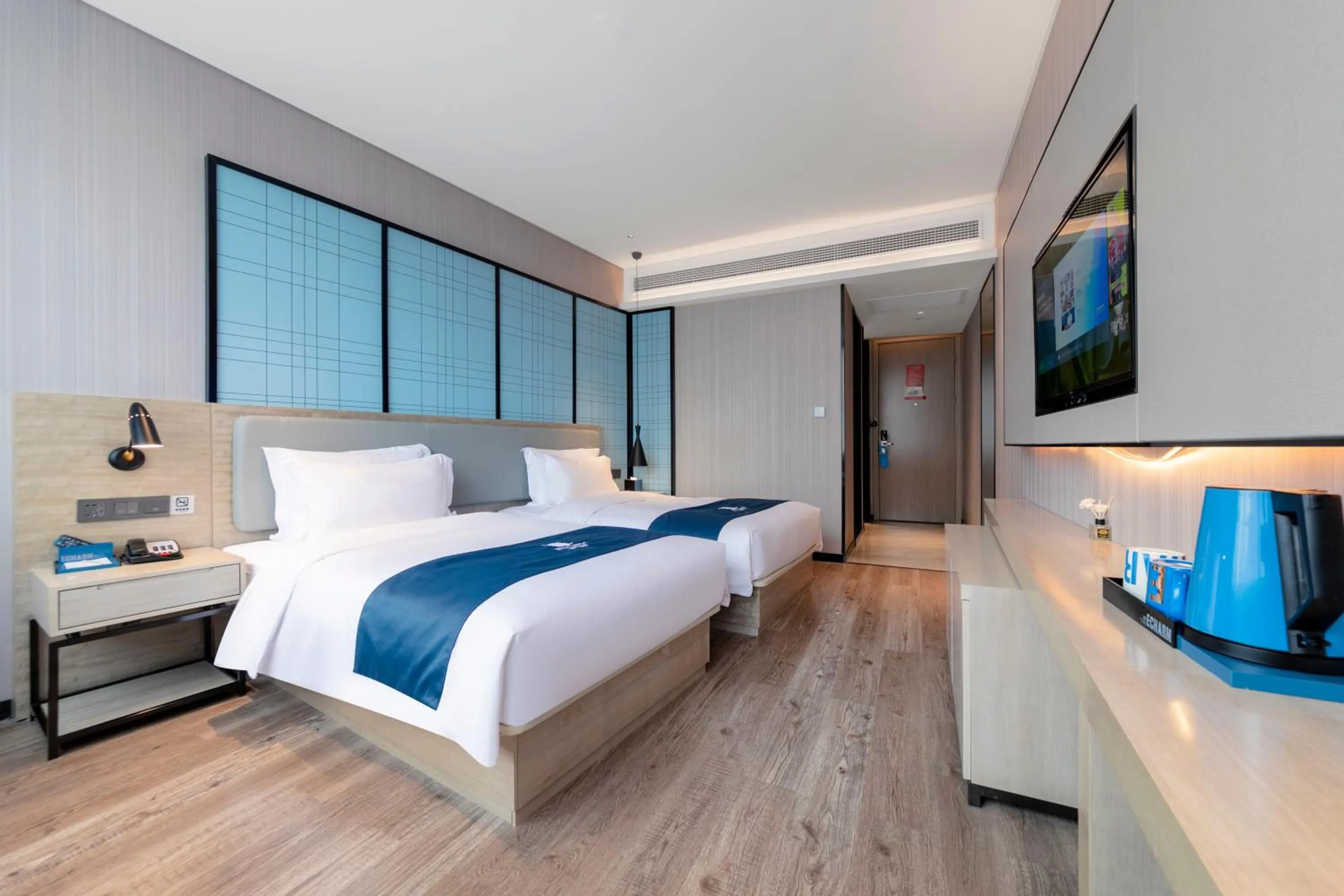 Bed in Echarm Hotel - Wuhan University Hongshan Square Metro Station