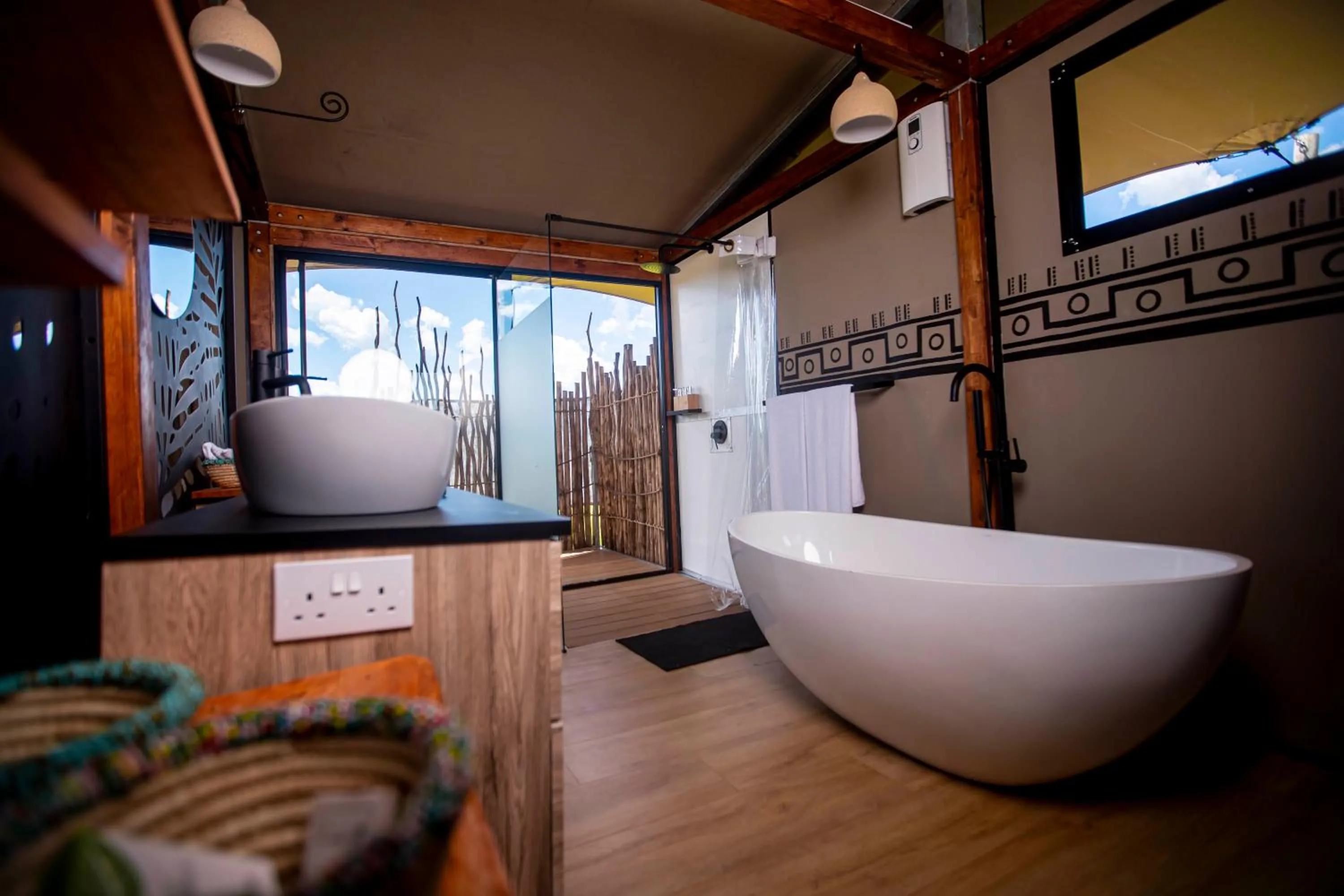 Shower in Escarpment Serengeti Luxury Camp