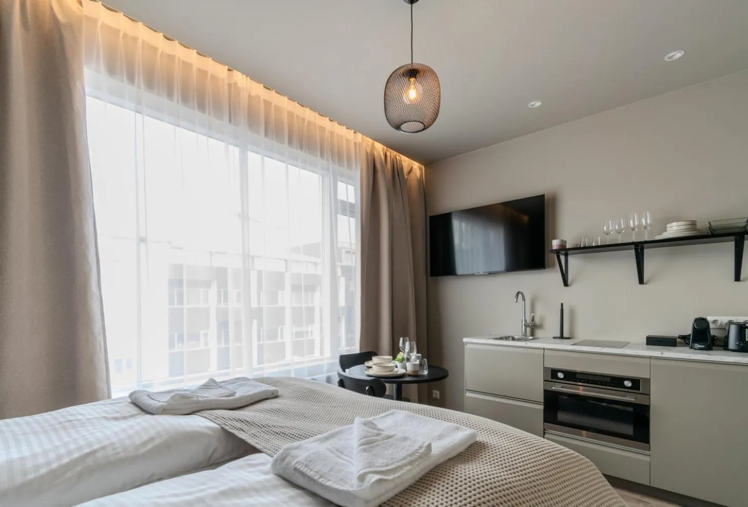 Bed in Frost Apartments by Heimaleiga