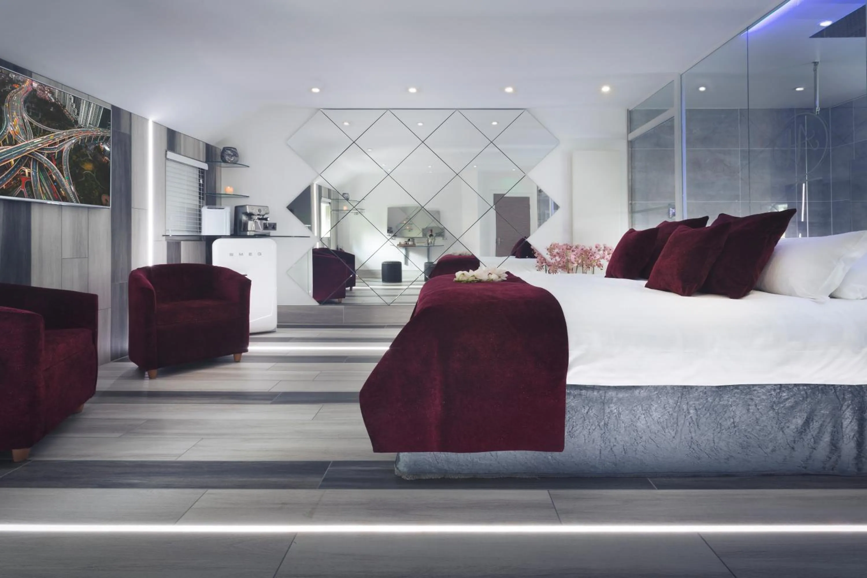 Bed in Aphrodites Group - Luxury Hot Tub Suites in Central Lake District!