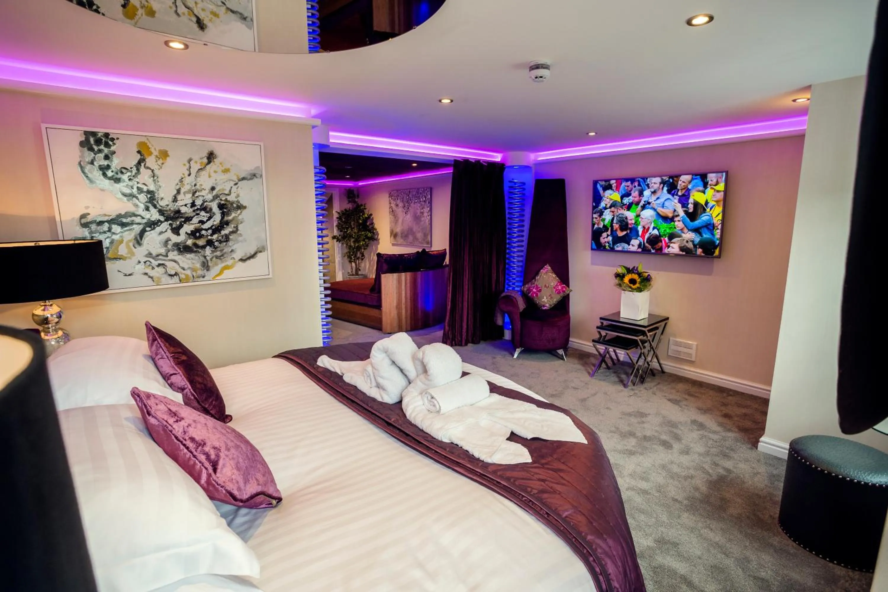 Bed in Aphrodites Group - Luxury Hot Tub Suites in Central Lake District!