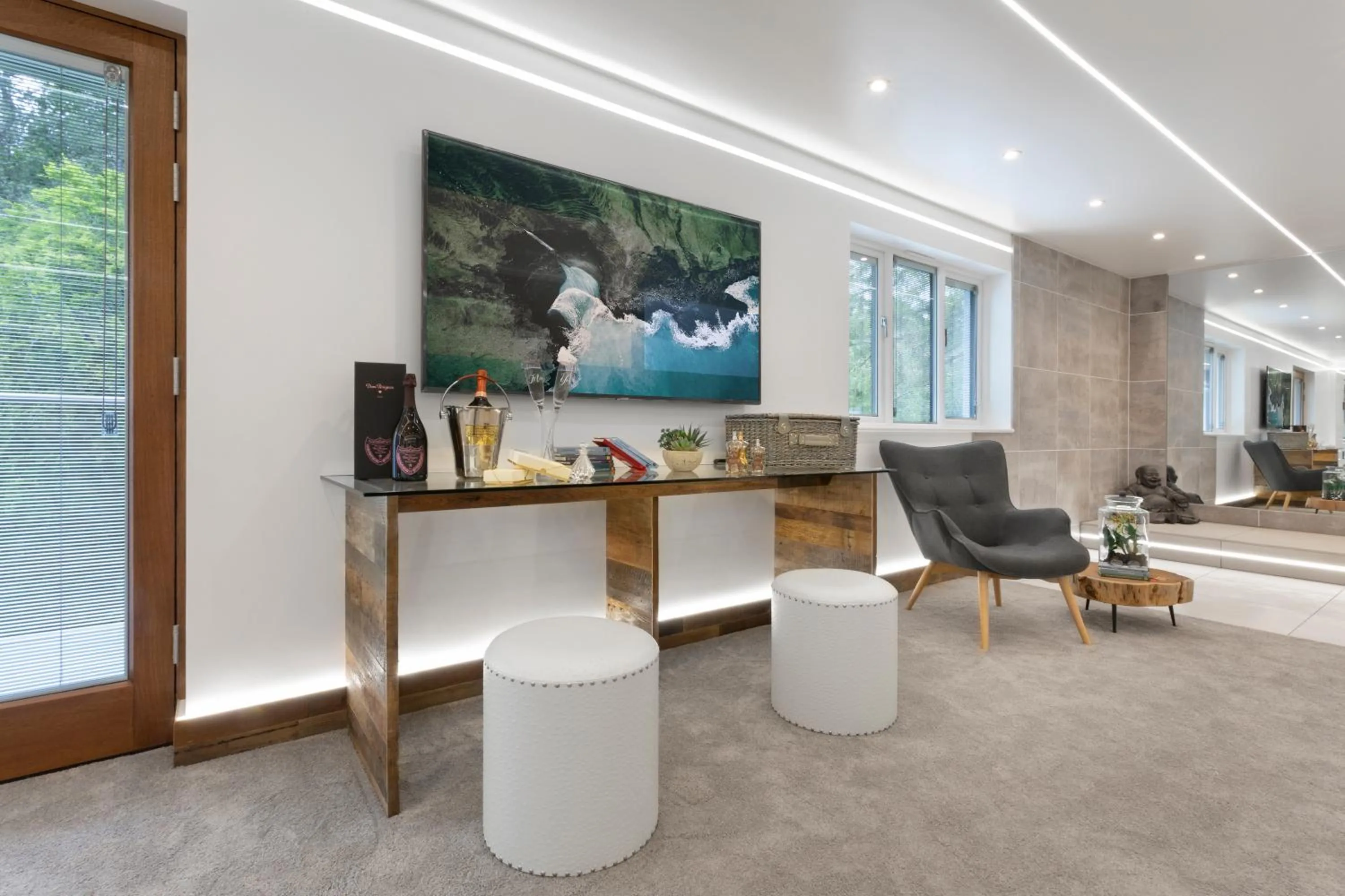 Seating area in Aphrodites Group - Luxury Hot Tub Suites in Central Lake District!