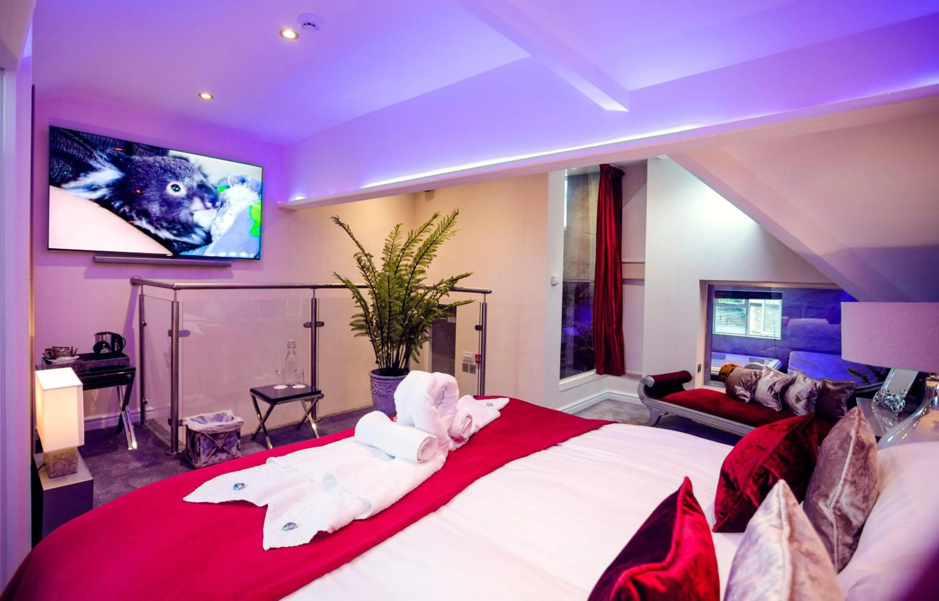 Bed in Aphrodites Group - Luxury Hot Tub Suites in Central Lake District!