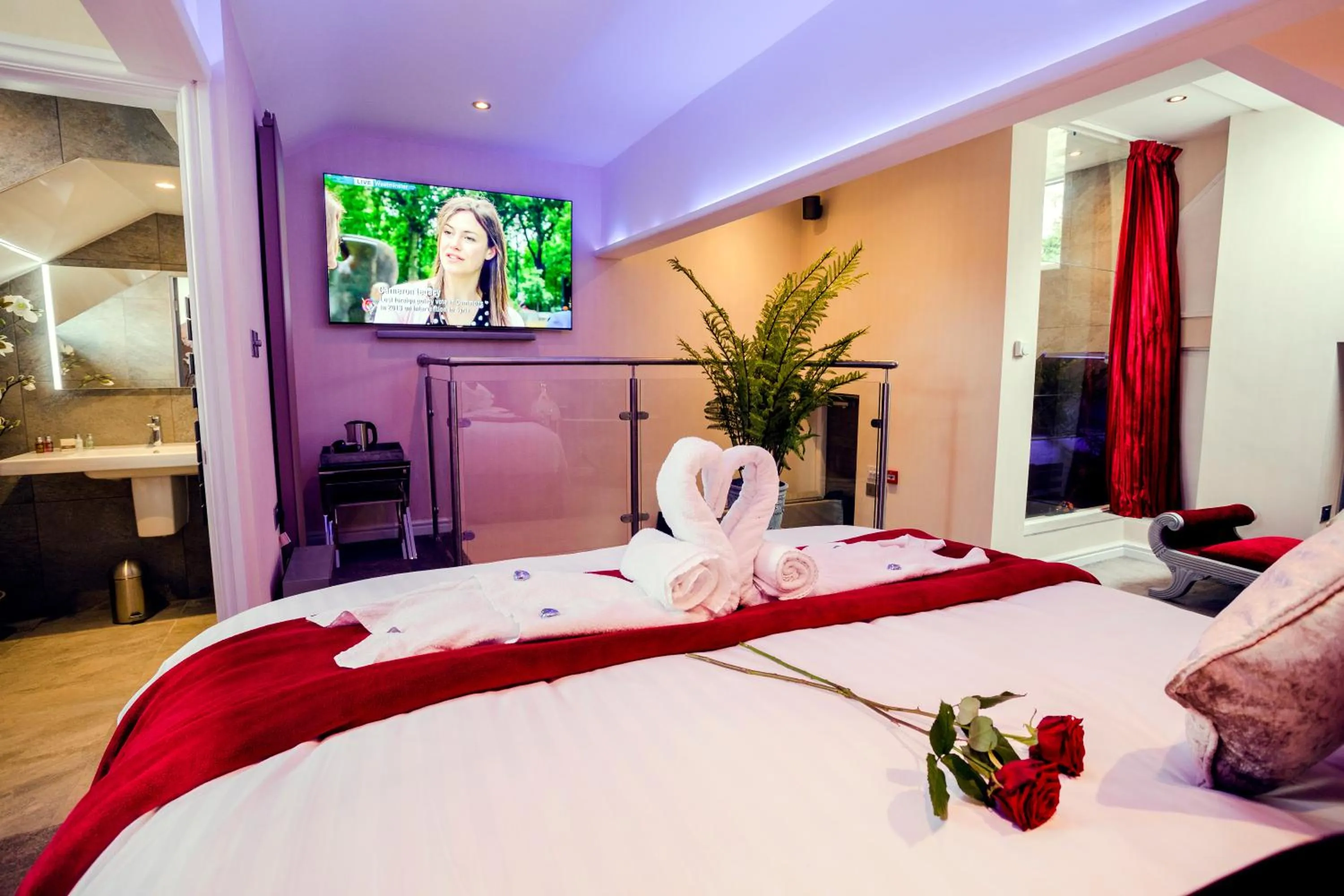 Bed in Aphrodites Group - Luxury Hot Tub Suites in Central Lake District!