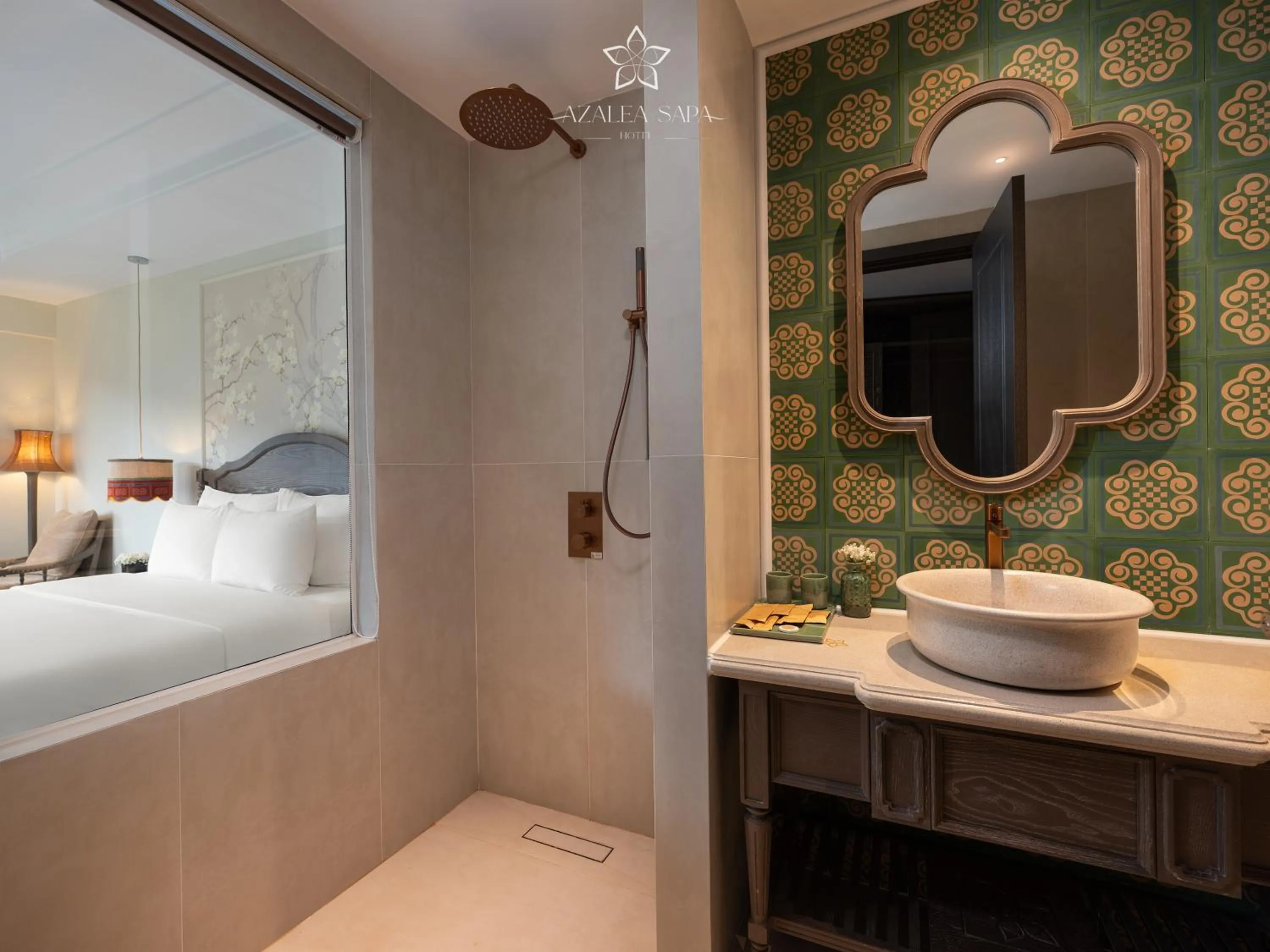 Shower, Bed in Azalea Sapa Hotel