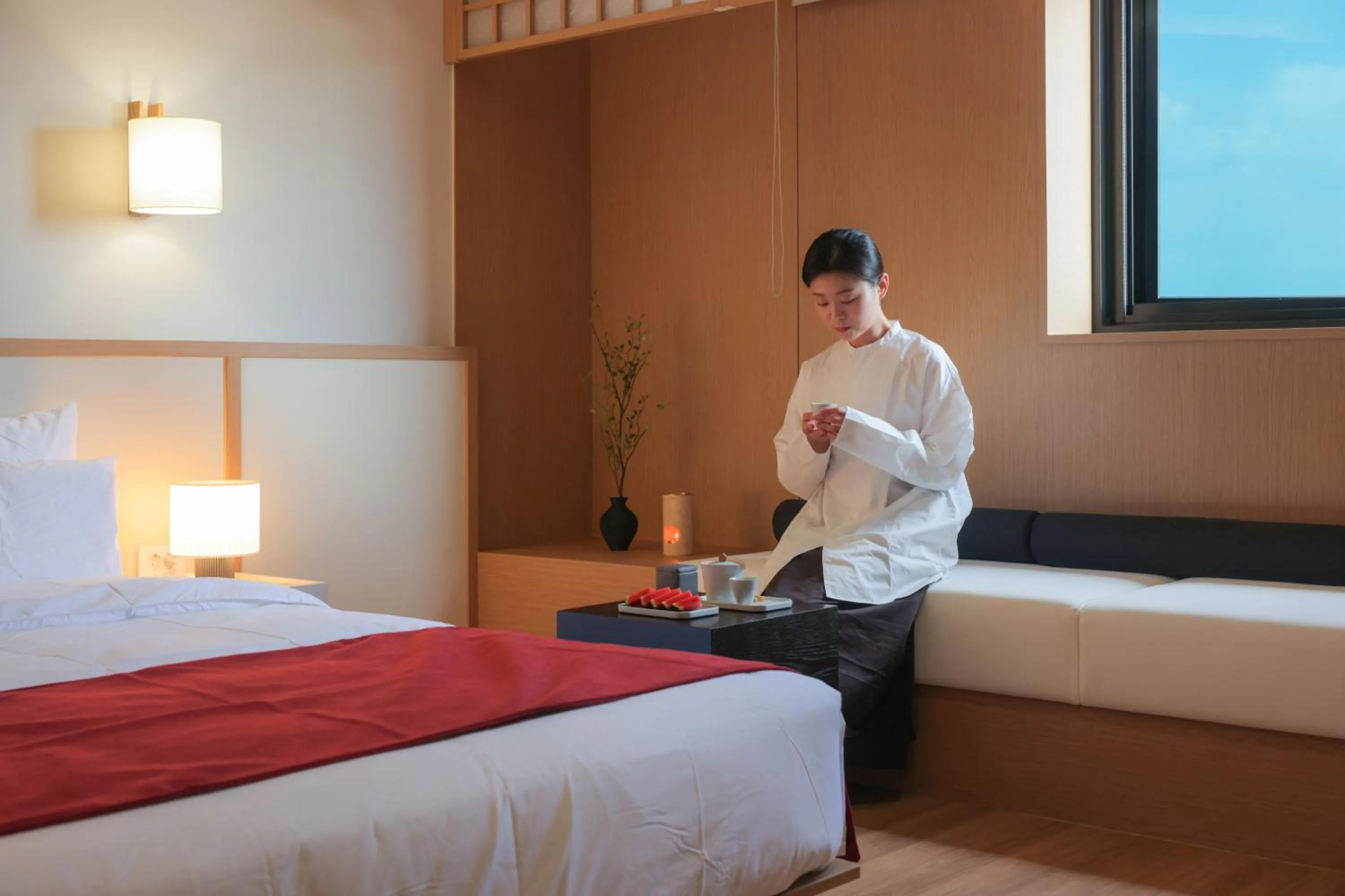 Bed in Anook Hotel & Spa Pyeongtaek