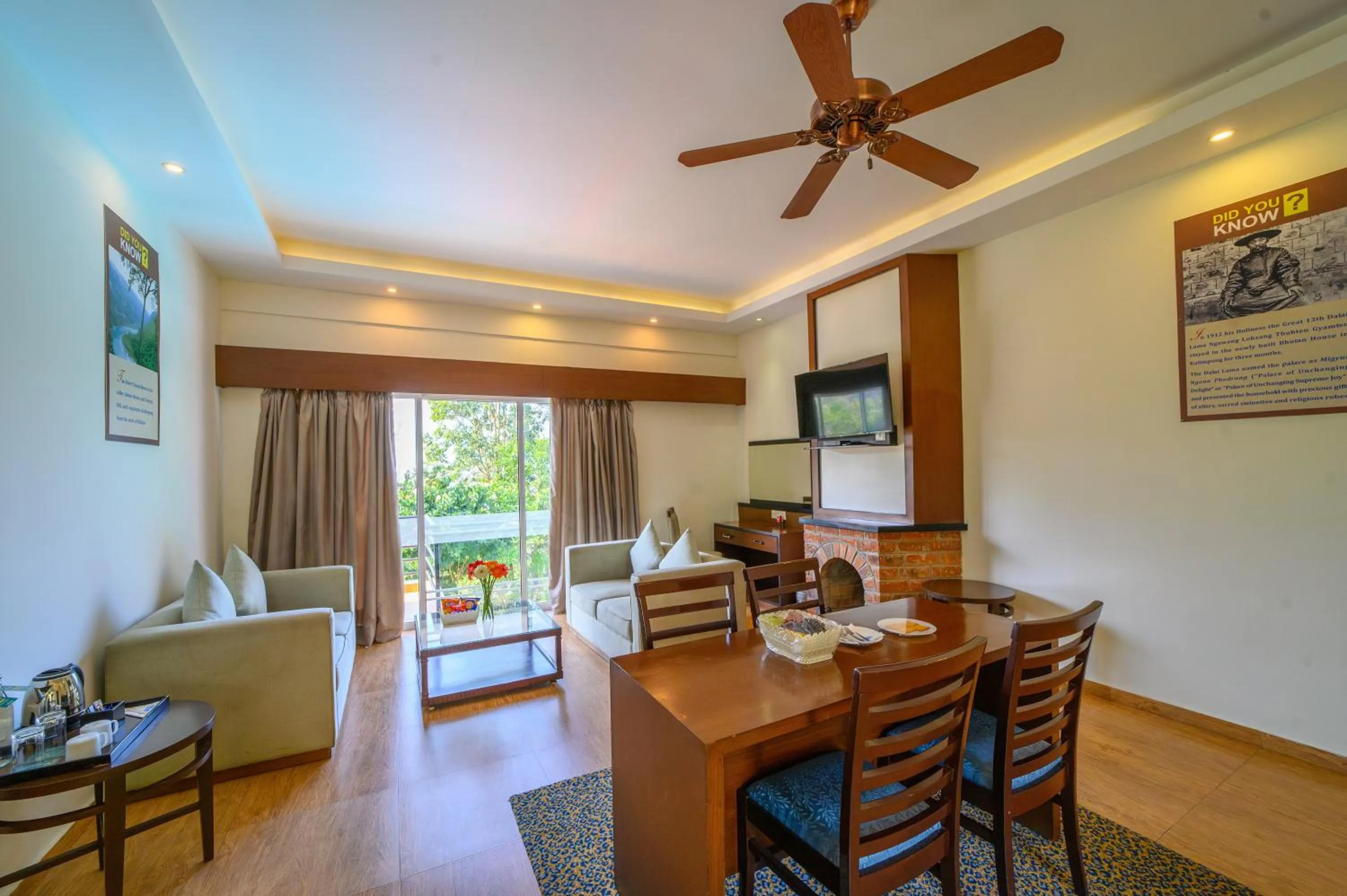 Living room in Sinclairs Retreat Kalimpong