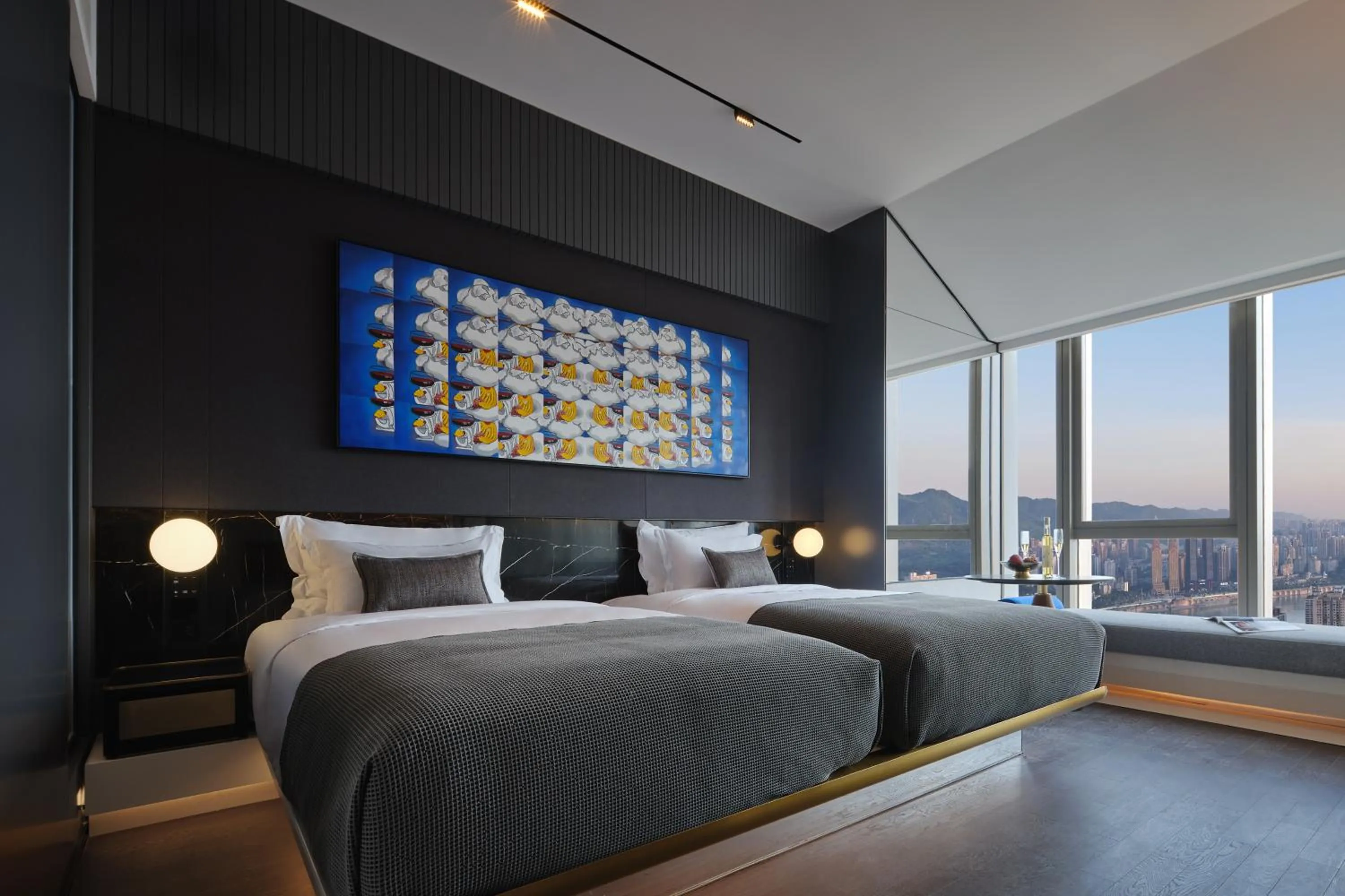 Bed in ISEYA Panoramic Hotel Chongqing Jiefangbei Raffles Plaza