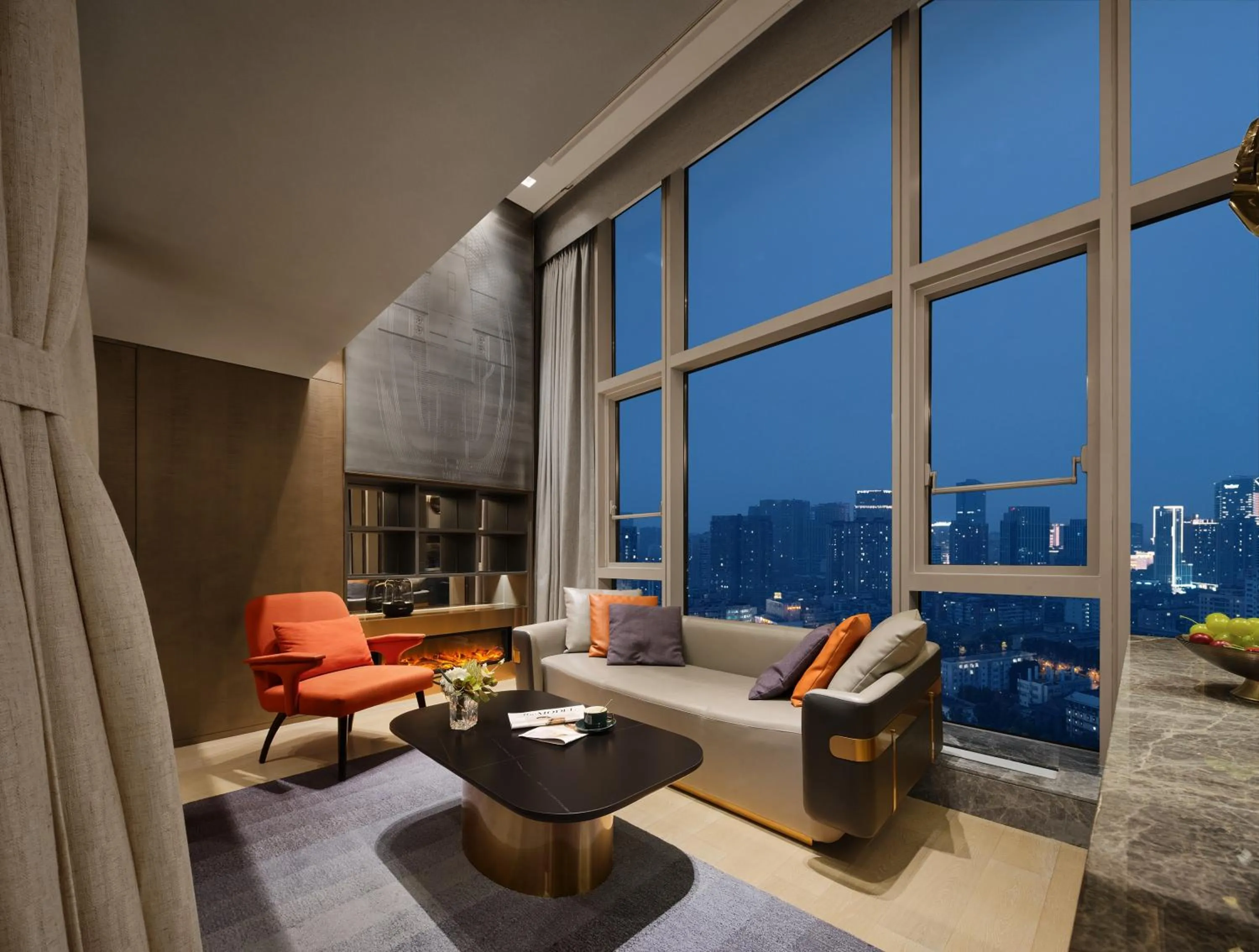 Living room in ISEYA Serviced Apart-ment Chengdu Taikoo Li Flagship