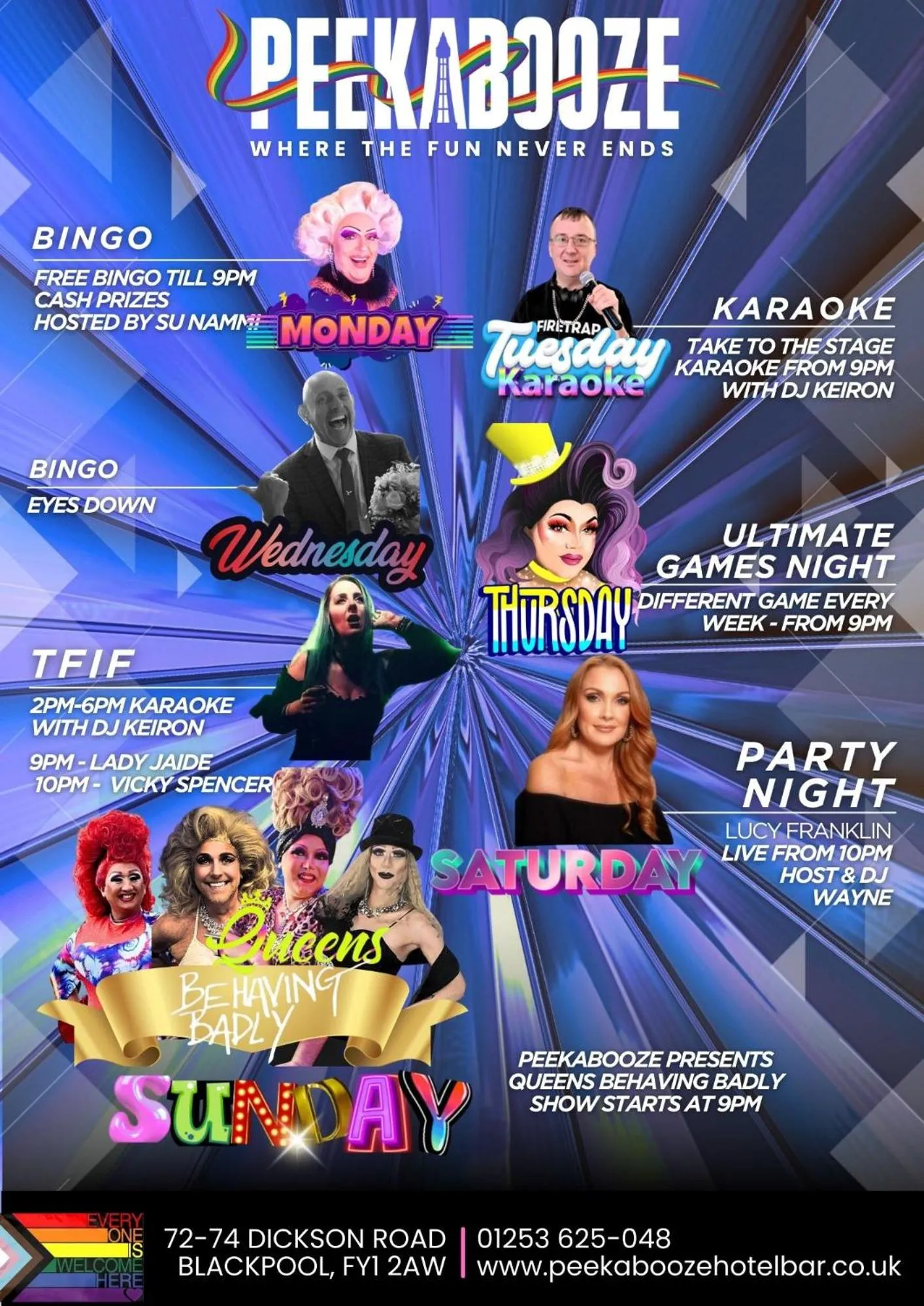 Text overlay in Peek-a-Booze - Budget Hotel - Adults Only