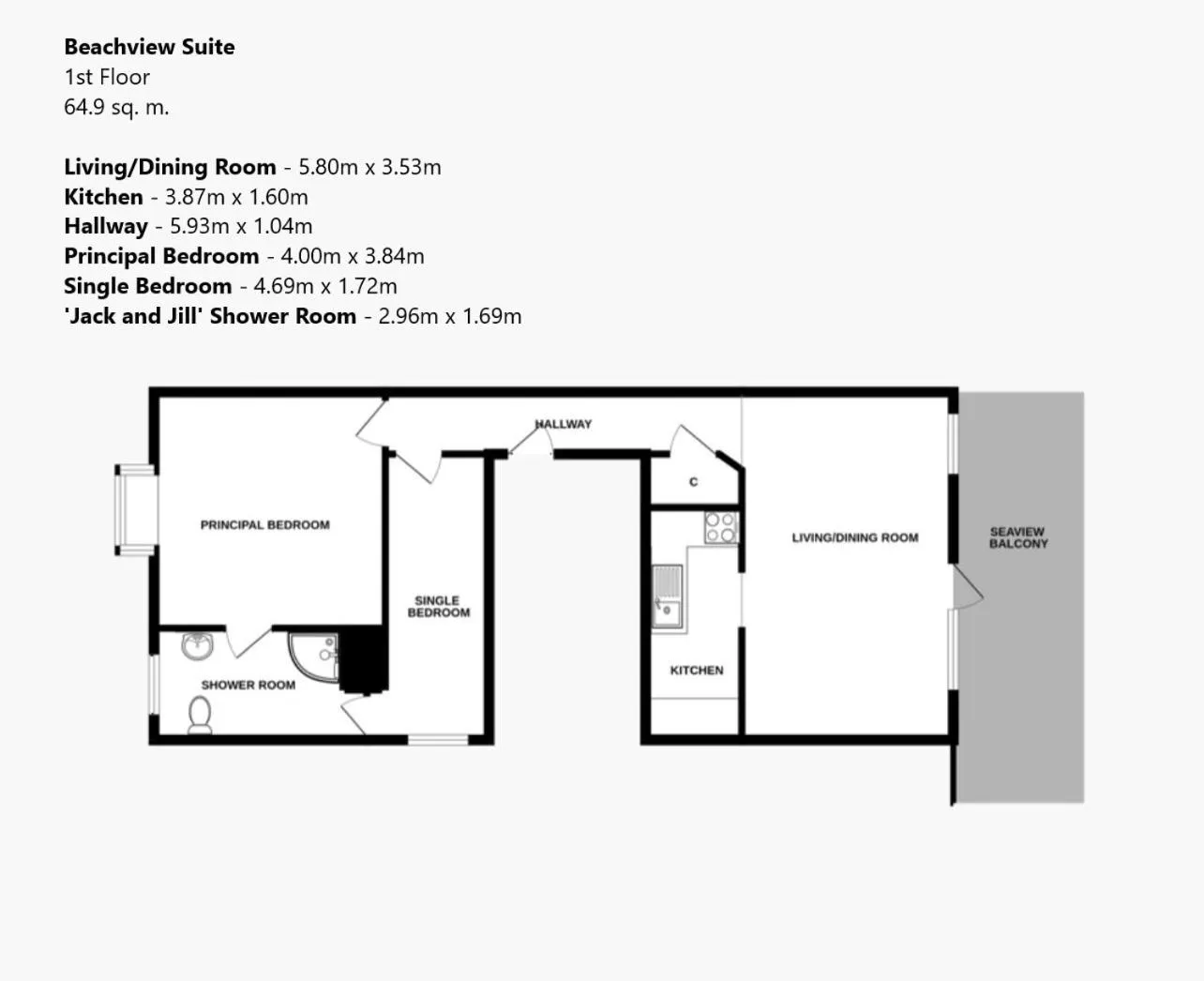 Floor plan in Beachside Suites