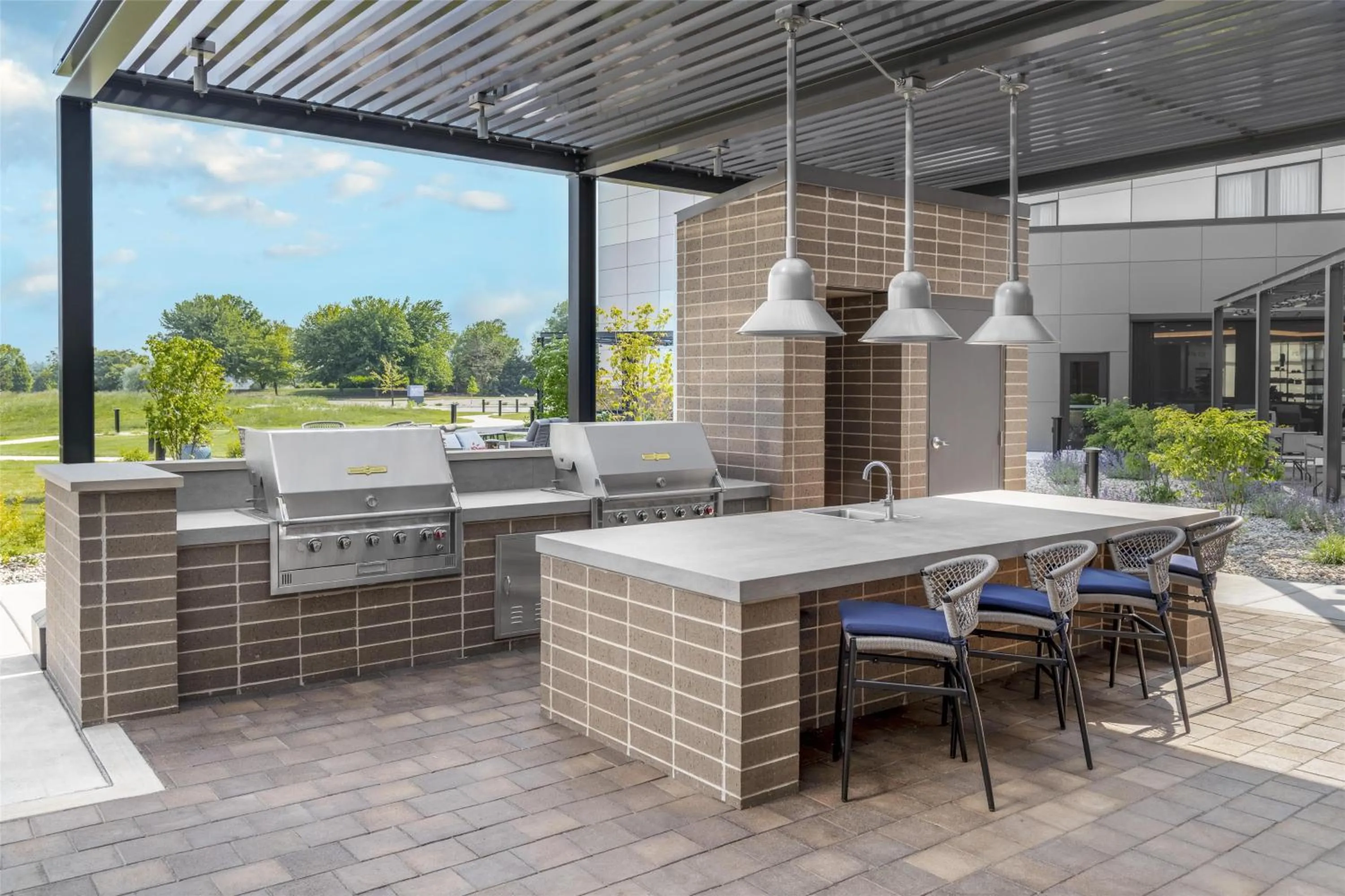 Patio in Homewood Suites By Hilton Holland