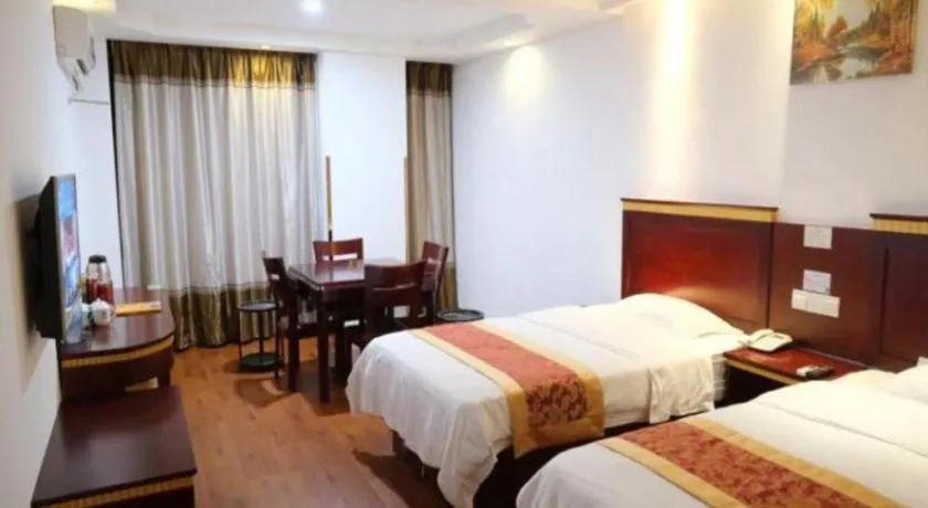 Bed in GreenTree Inn Shanghai Minhang Development Zone Subway Station Business Hotel