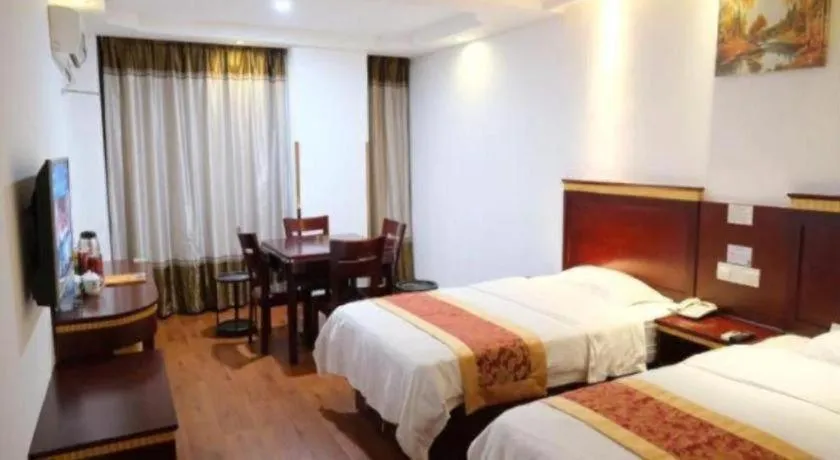 Bed in GreenTree Inn Shanghai Minhang Development Zone Subway Station Business Hotel