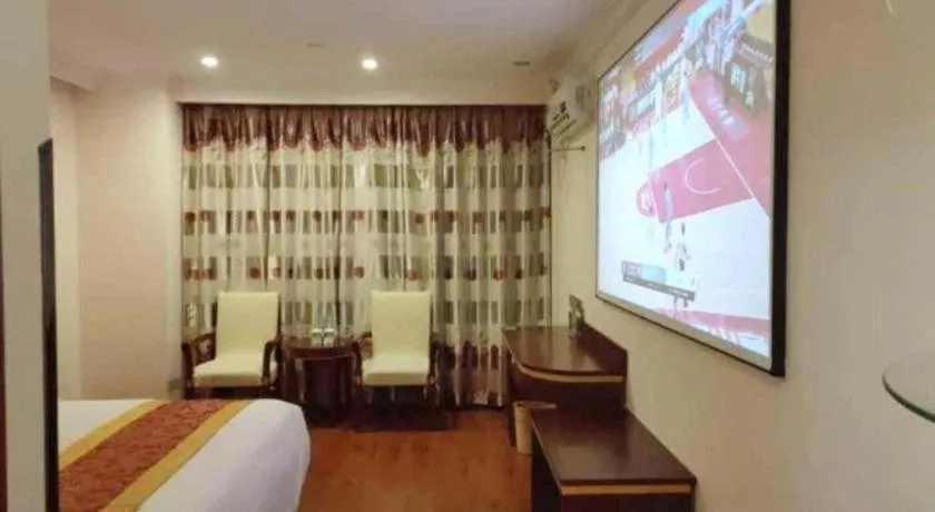 Bed in GreenTree Inn Shanghai Minhang Development Zone Subway Station Business Hotel