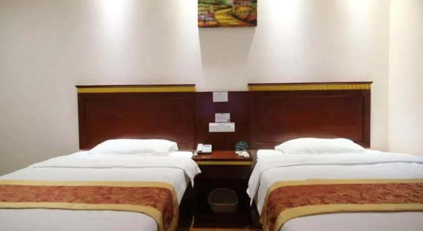 Bed in GreenTree Inn Shanghai Minhang Development Zone Subway Station Business Hotel