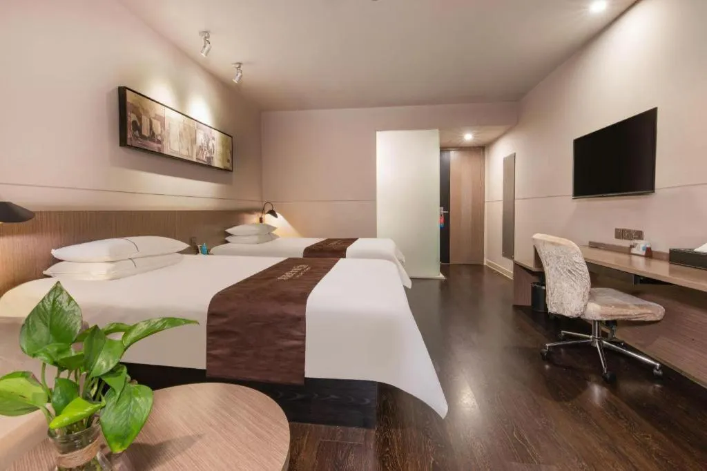 Bed in Jinjiang Inn Select Suzhou Industrial Park Dushu Lake Dongxing Road