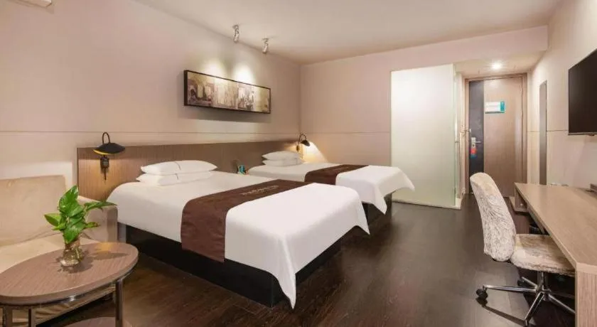 Bed in Jinjiang Inn Select Suzhou Industrial Park Dushu Lake Dongxing Road