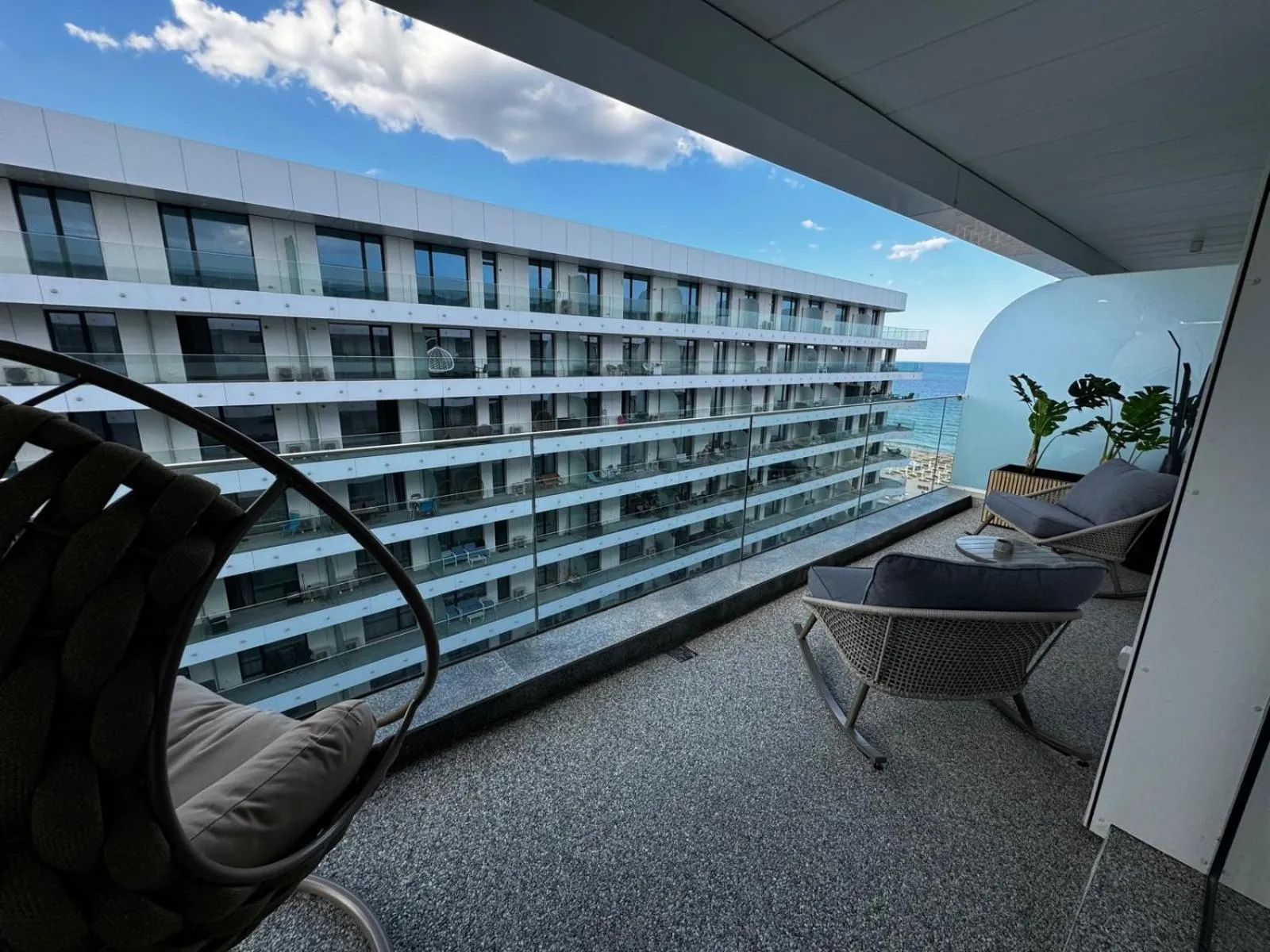 Balcony/Terrace in Studio Bianca in complex Sea On Mamaia Nord