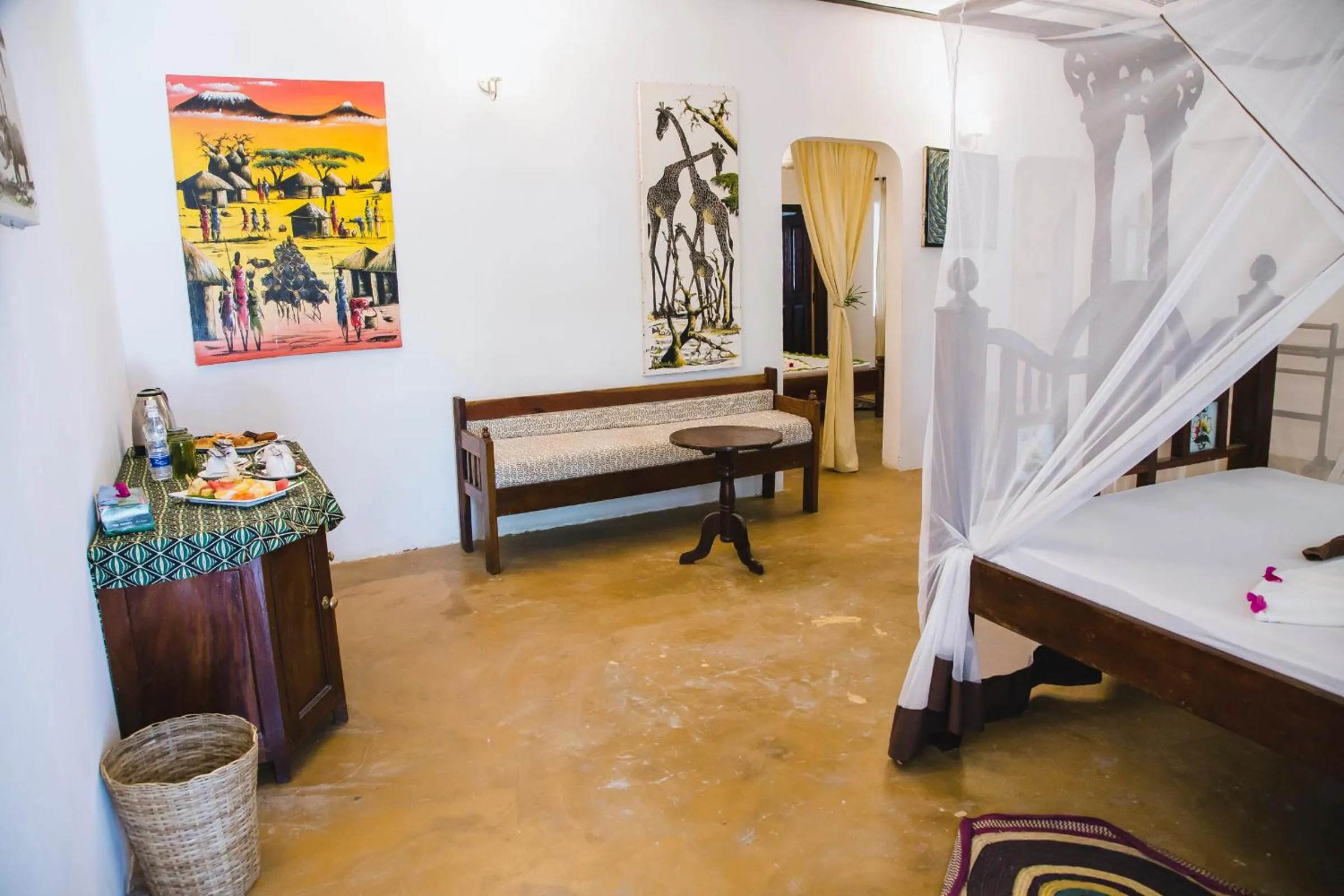 Bed in Moonshine Uroa Boutique Hotel