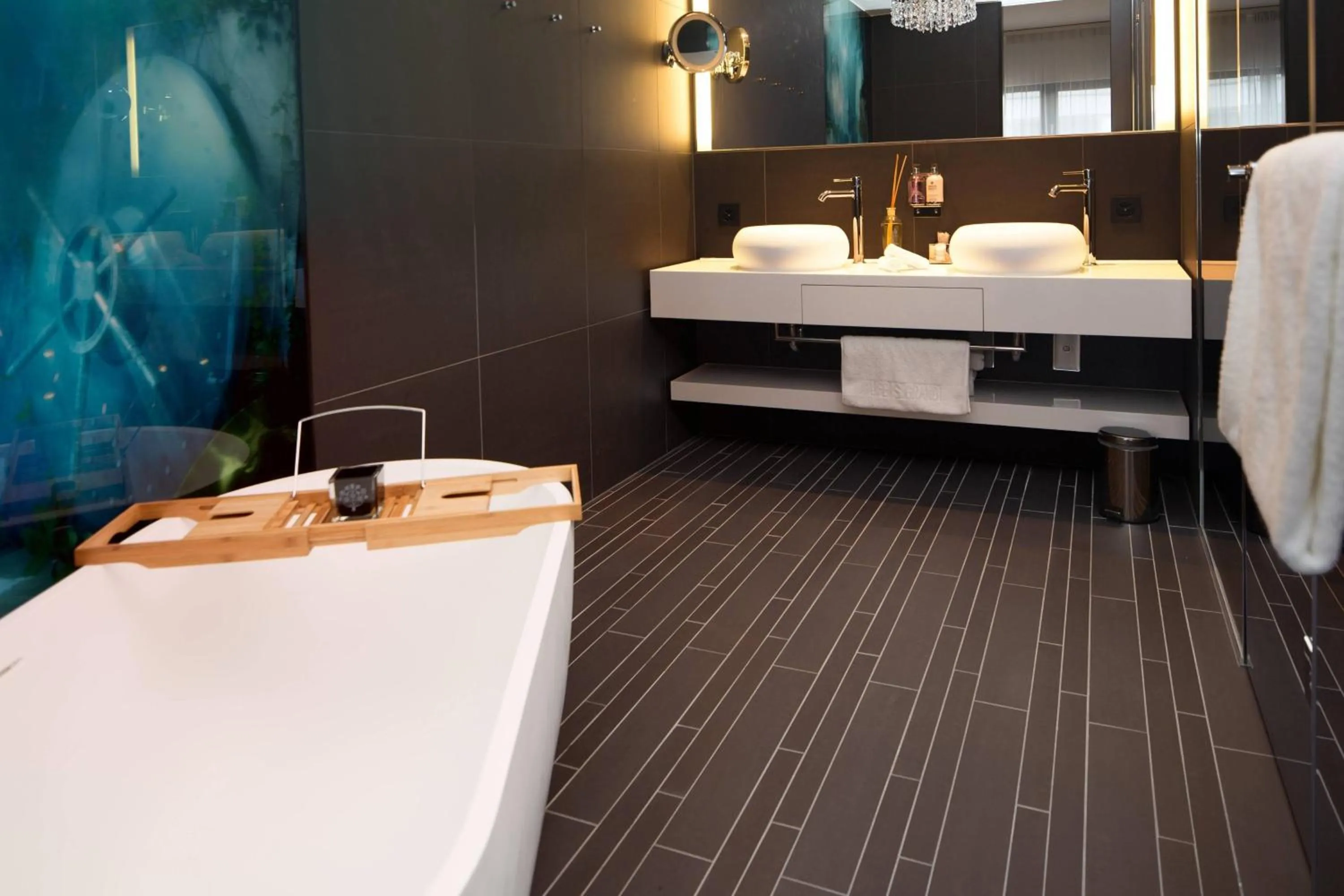 Bathroom, Bed in Kameha Grand Zurich, Autograph Collection