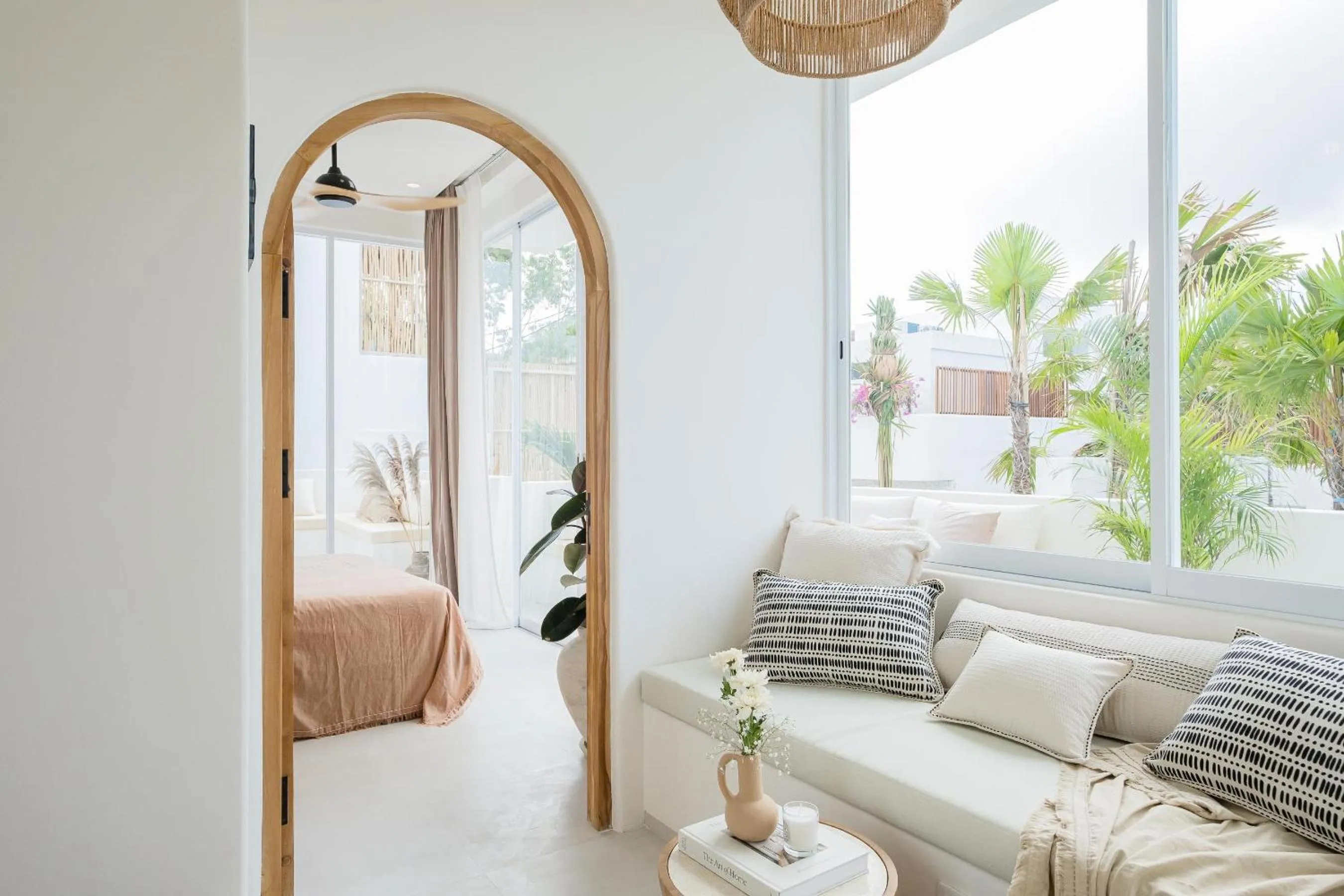 Seating area, Bed in Mazari Villas