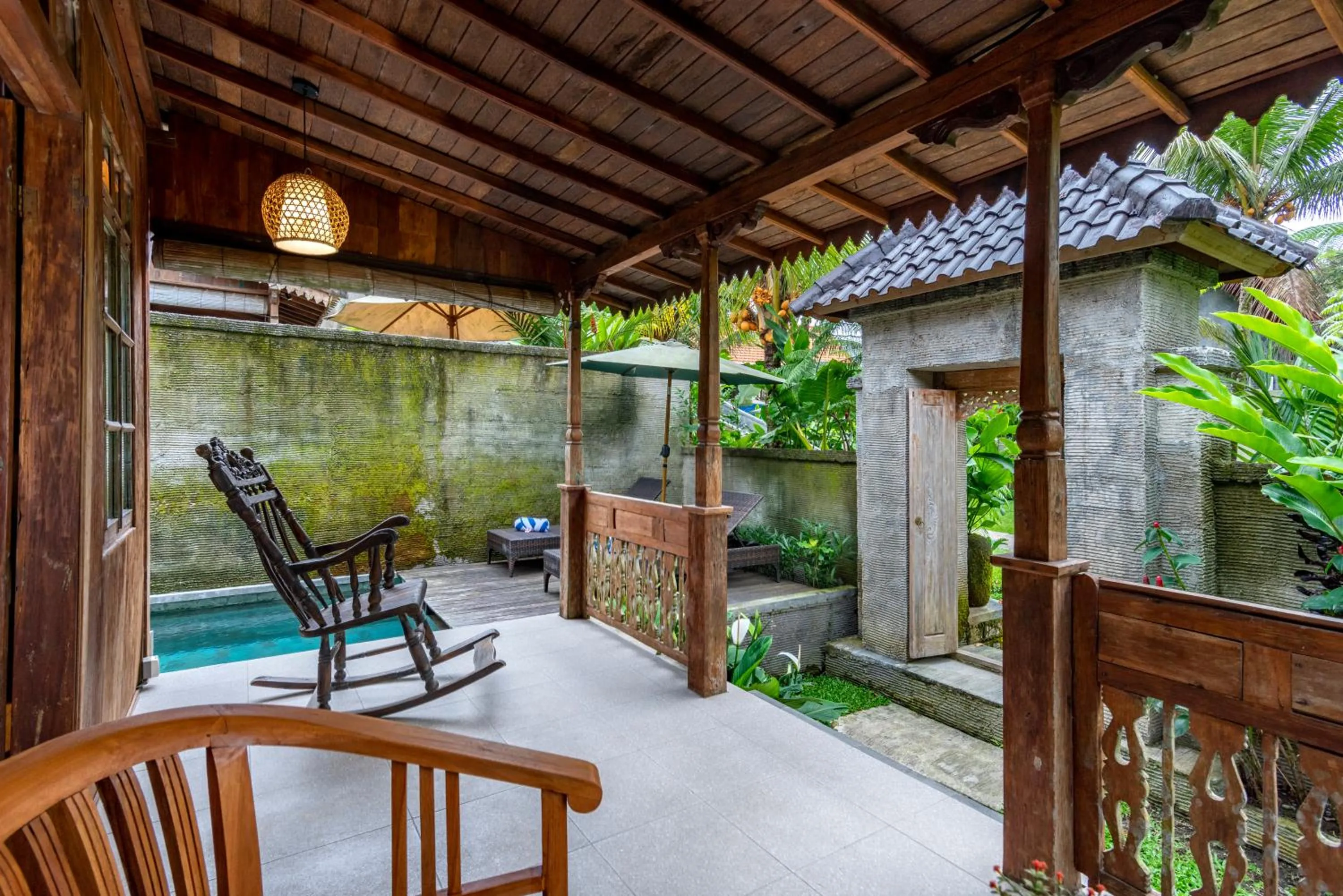 Balcony/Terrace in Taksu Villa Ubud Sebatu by Dhananjaya Hospitality