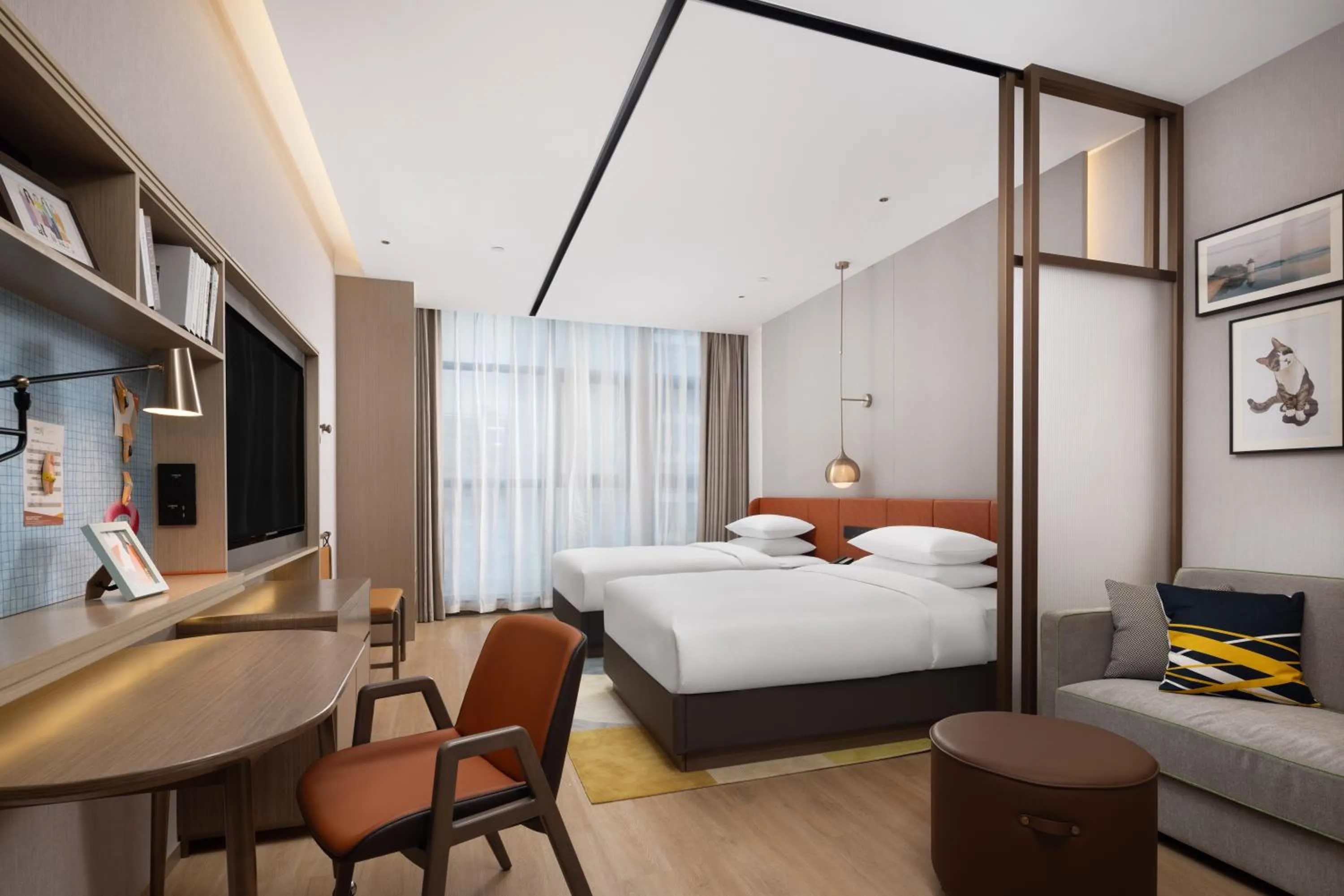 Bed in Home2 Suite by Hilton Dongguan Shipai