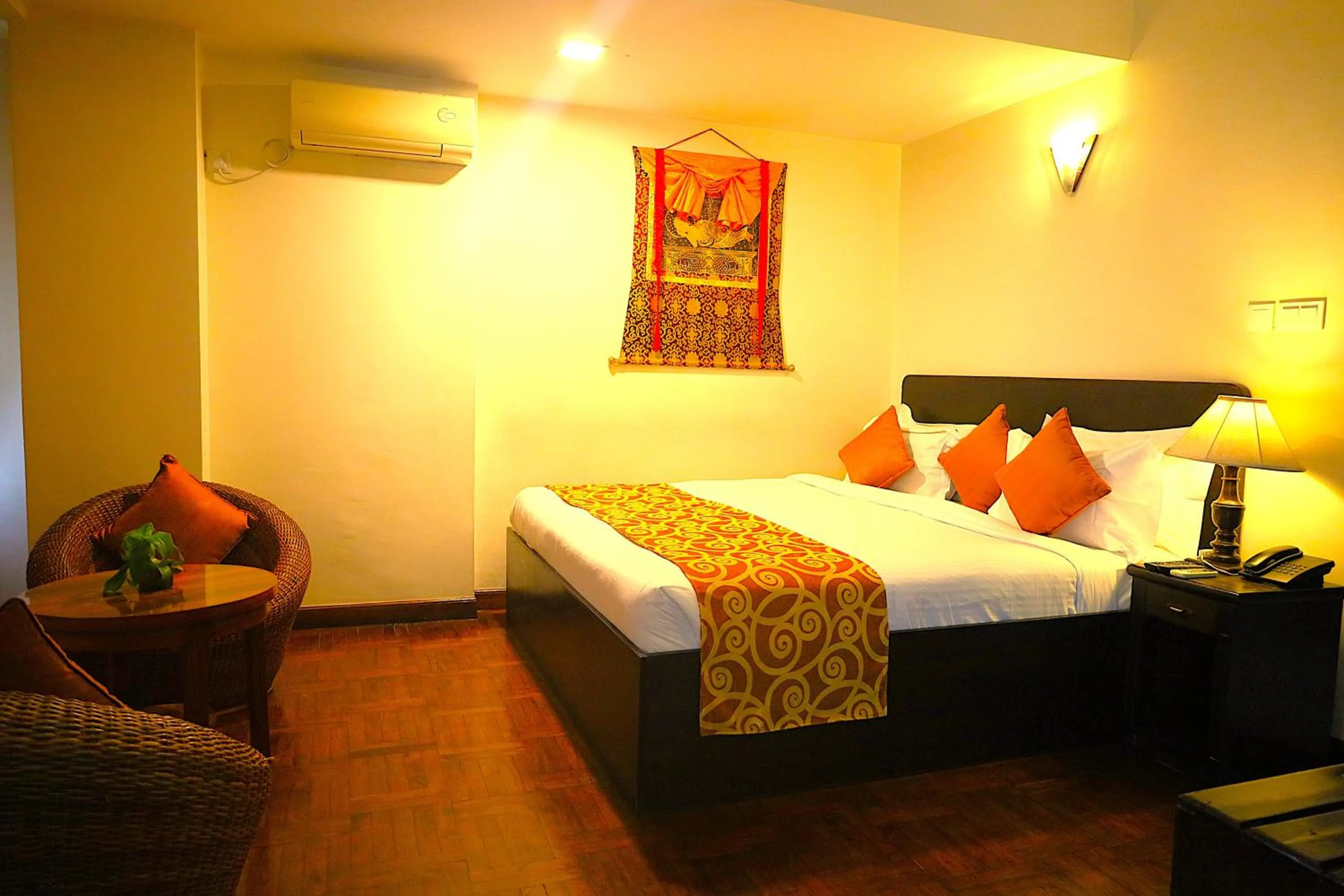 Bed in Hotel Holy Himalaya