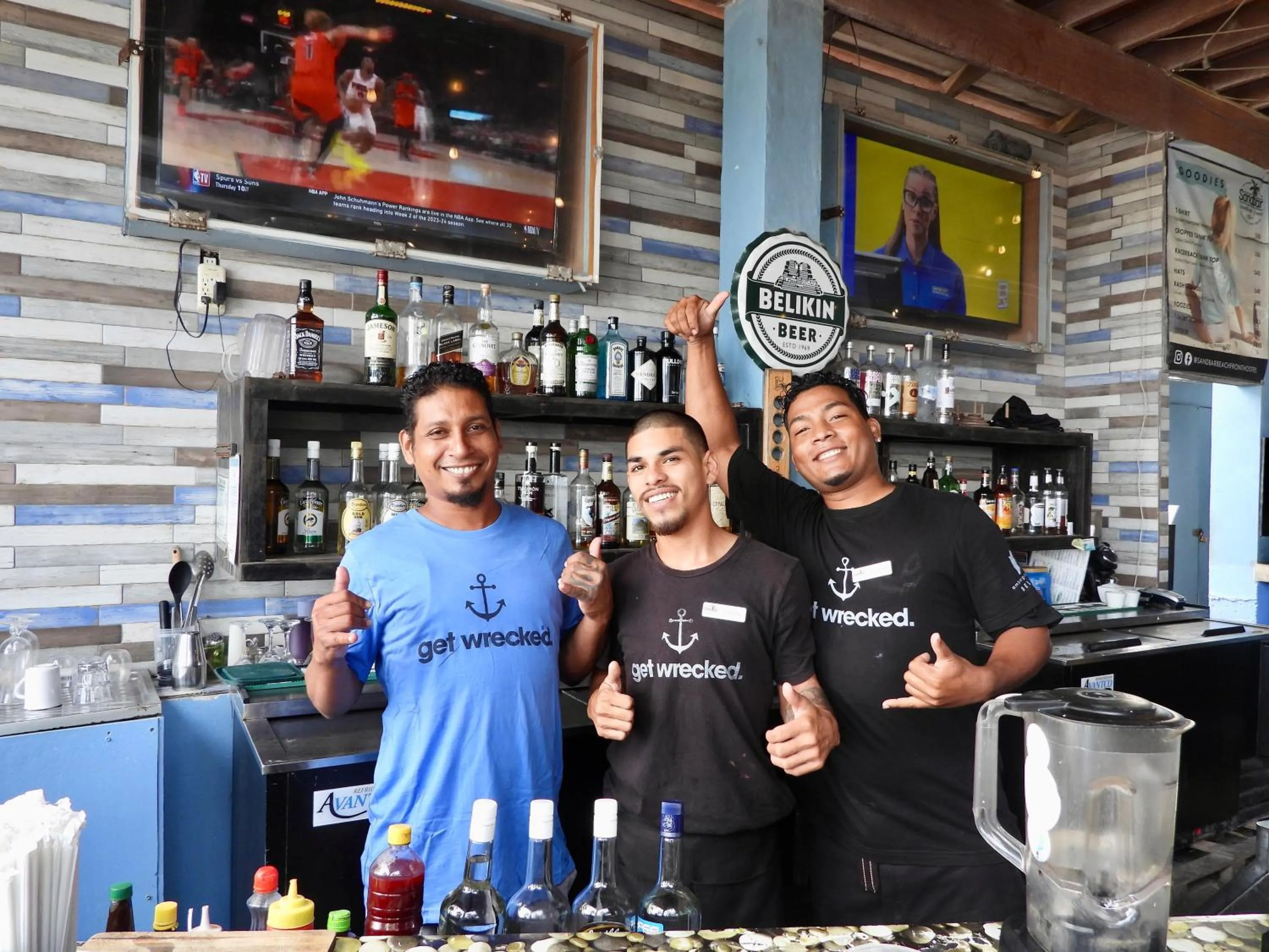 Staff in Sandbar Beachfront Hotel & Hostel Restaurant