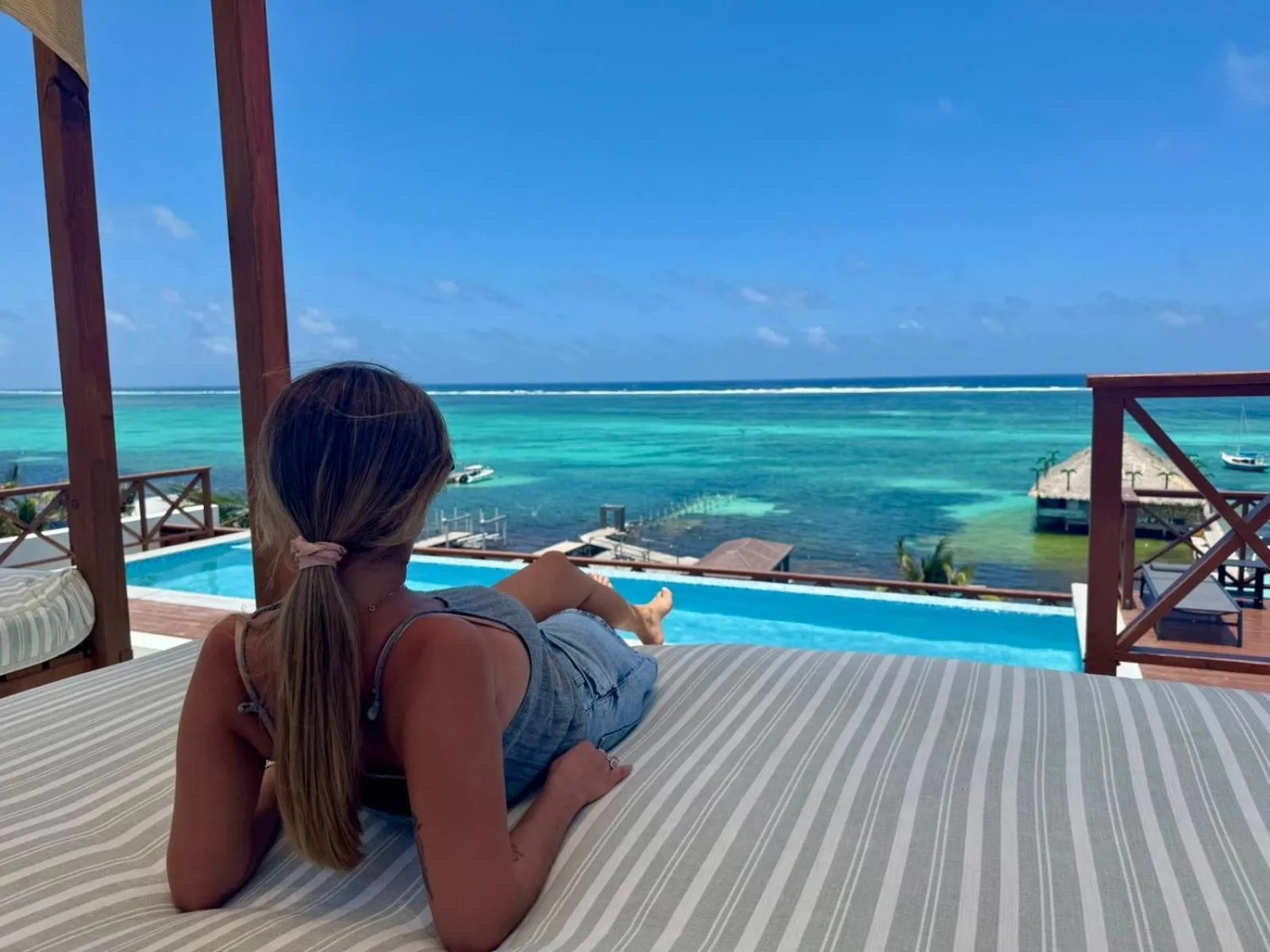 Pool view in Sandbar Beachfront Hotel & Hostel Restaurant