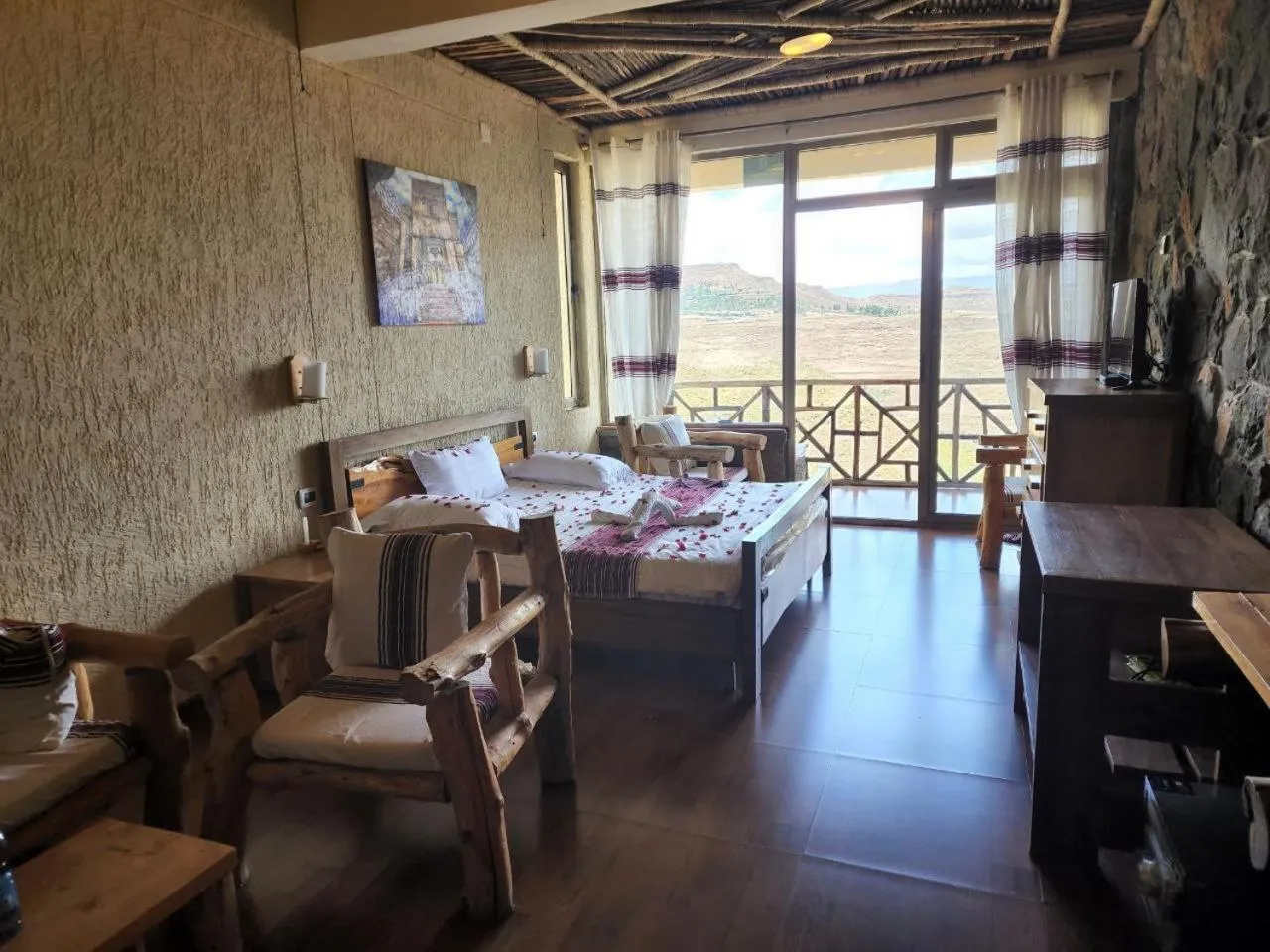 Bed in Sora Lodge Lalibela