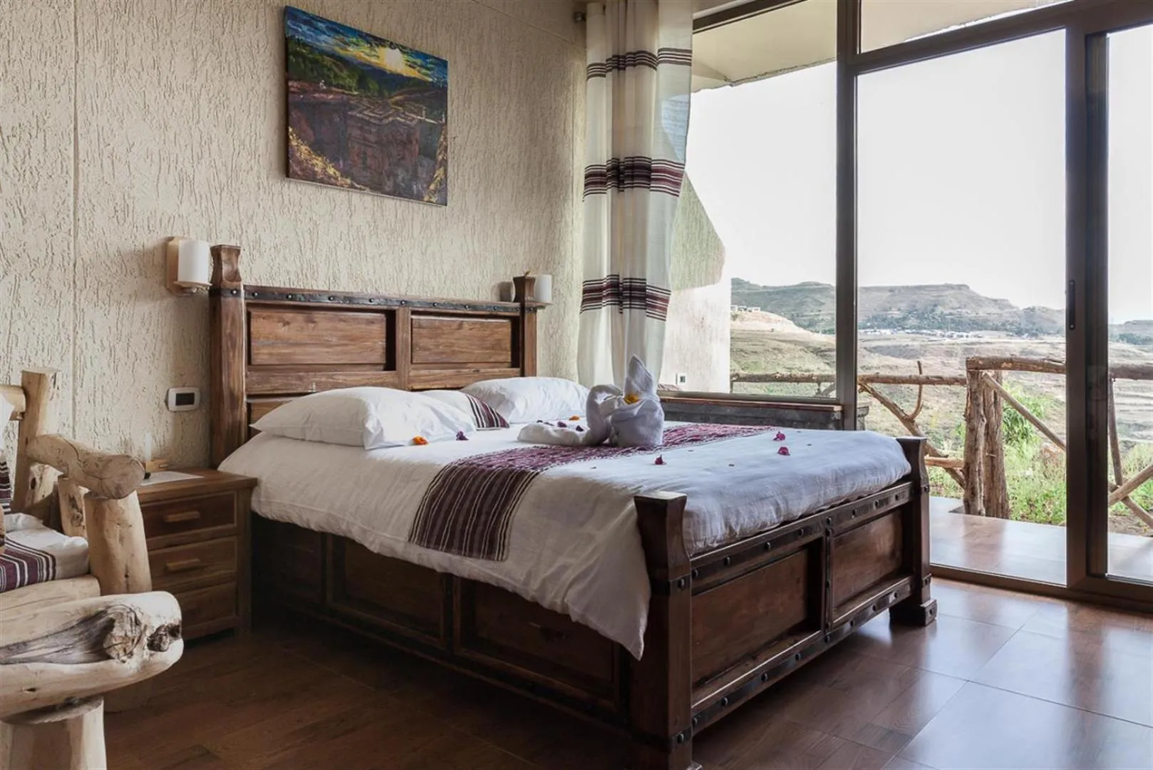Bed in Sora Lodge Lalibela