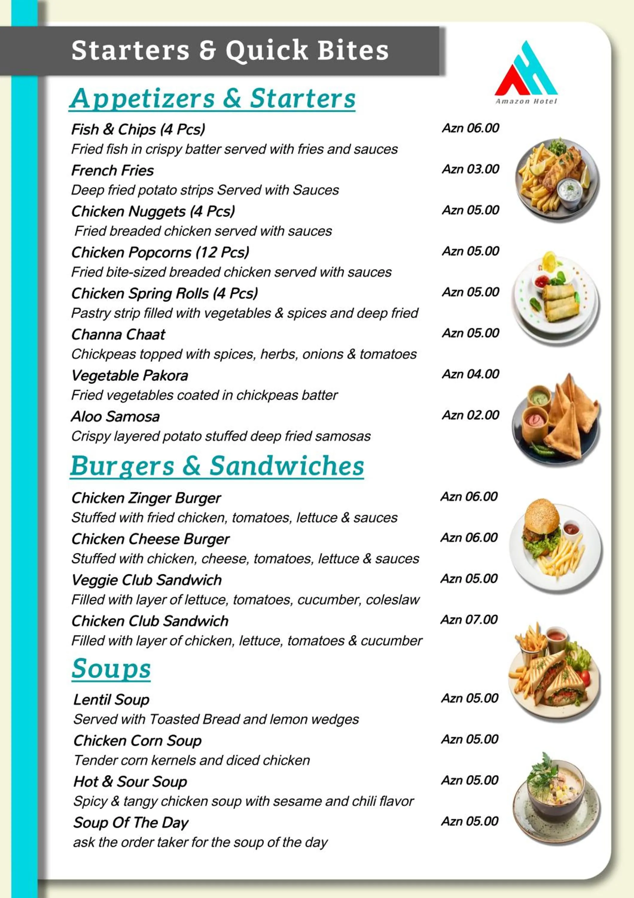 Food and drinks in Amazon Hotel - Free Massage