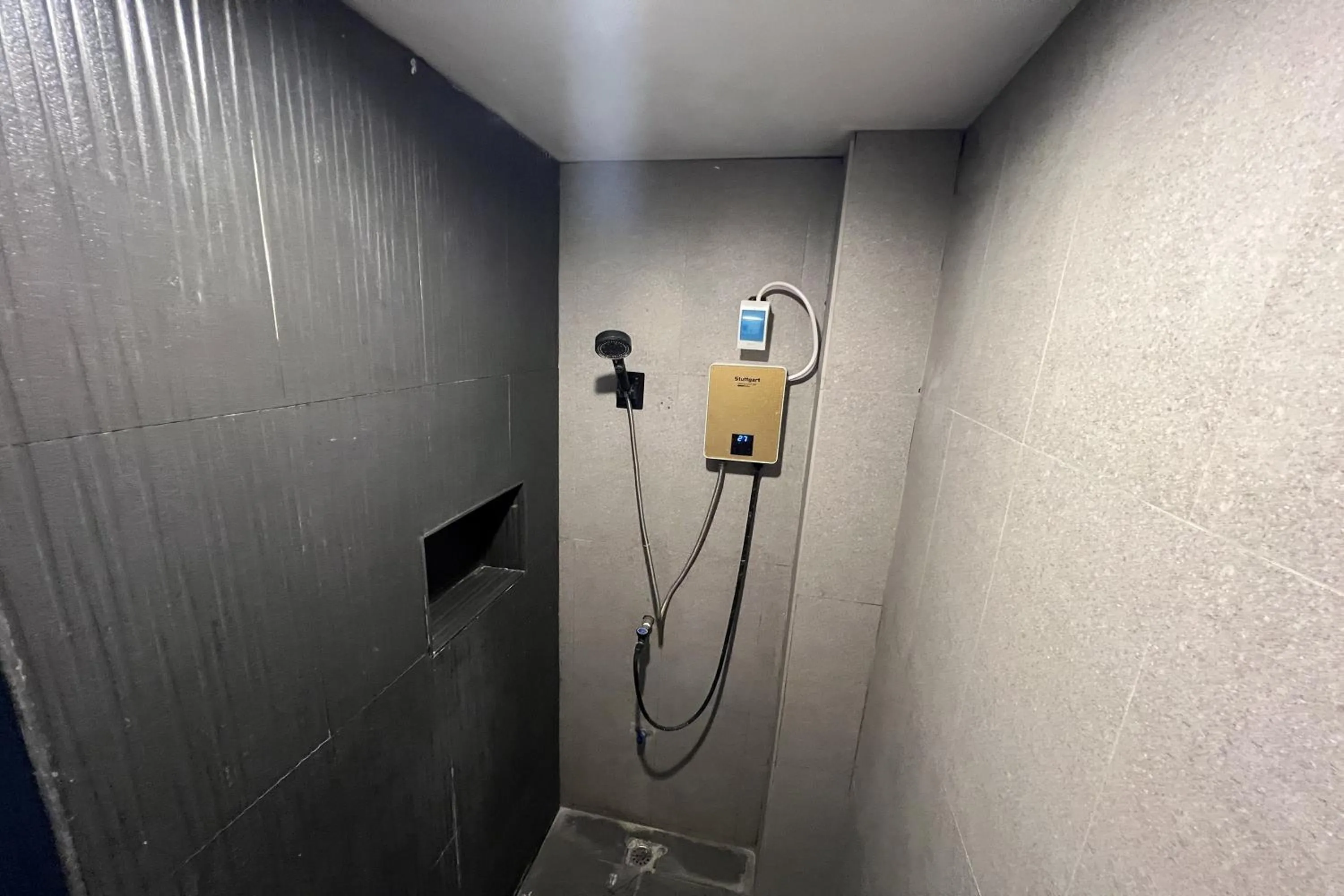 Shower in Garden Suite Hotel near Koreatown