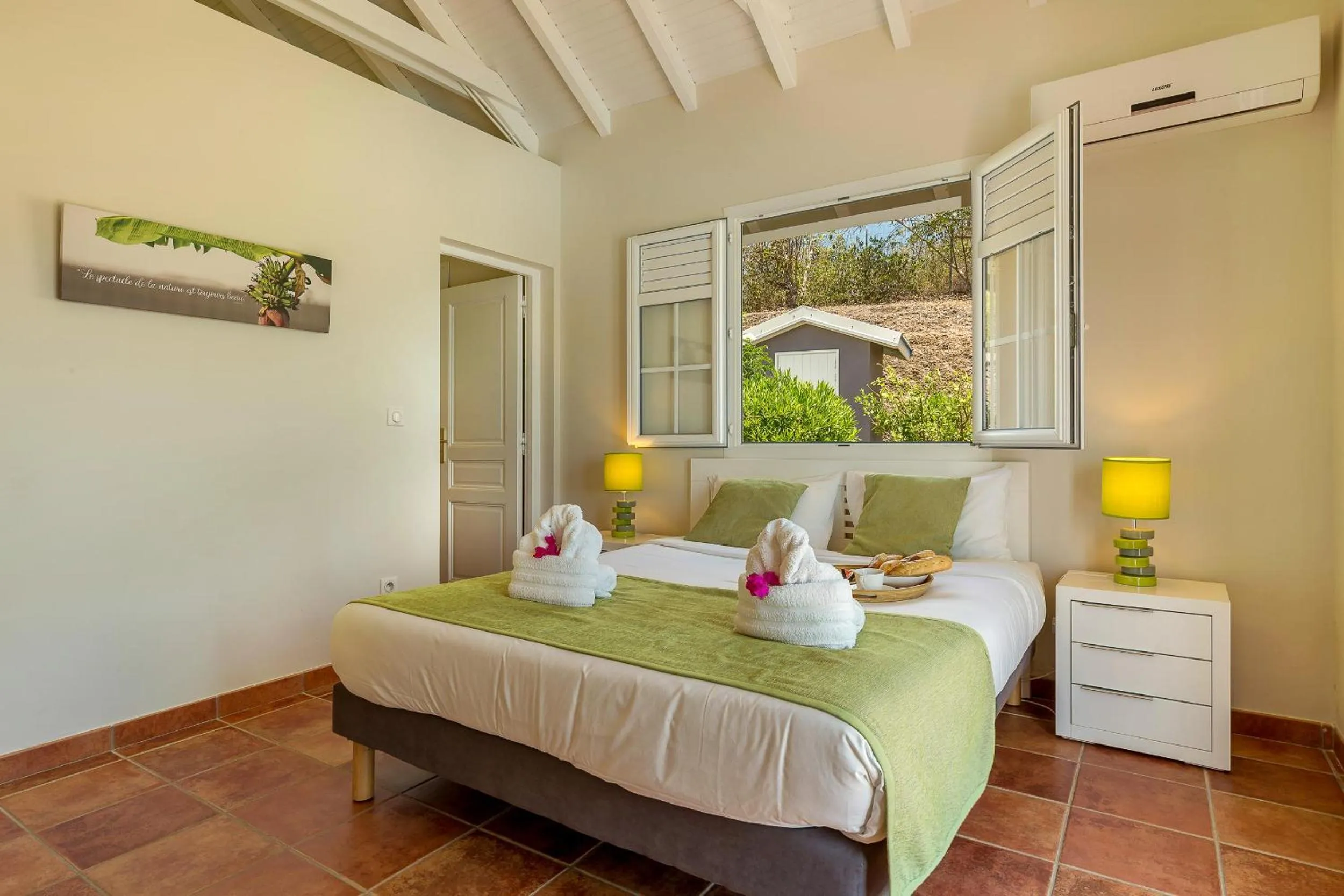 Bathroom, Bed in Villas Palm