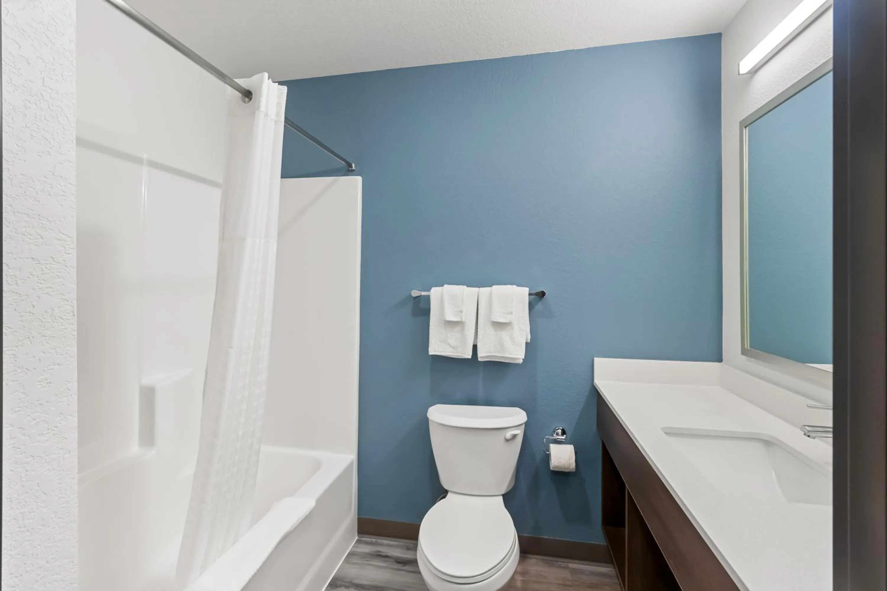 Bathroom in WoodSpring Suites Beaverton - Portland West