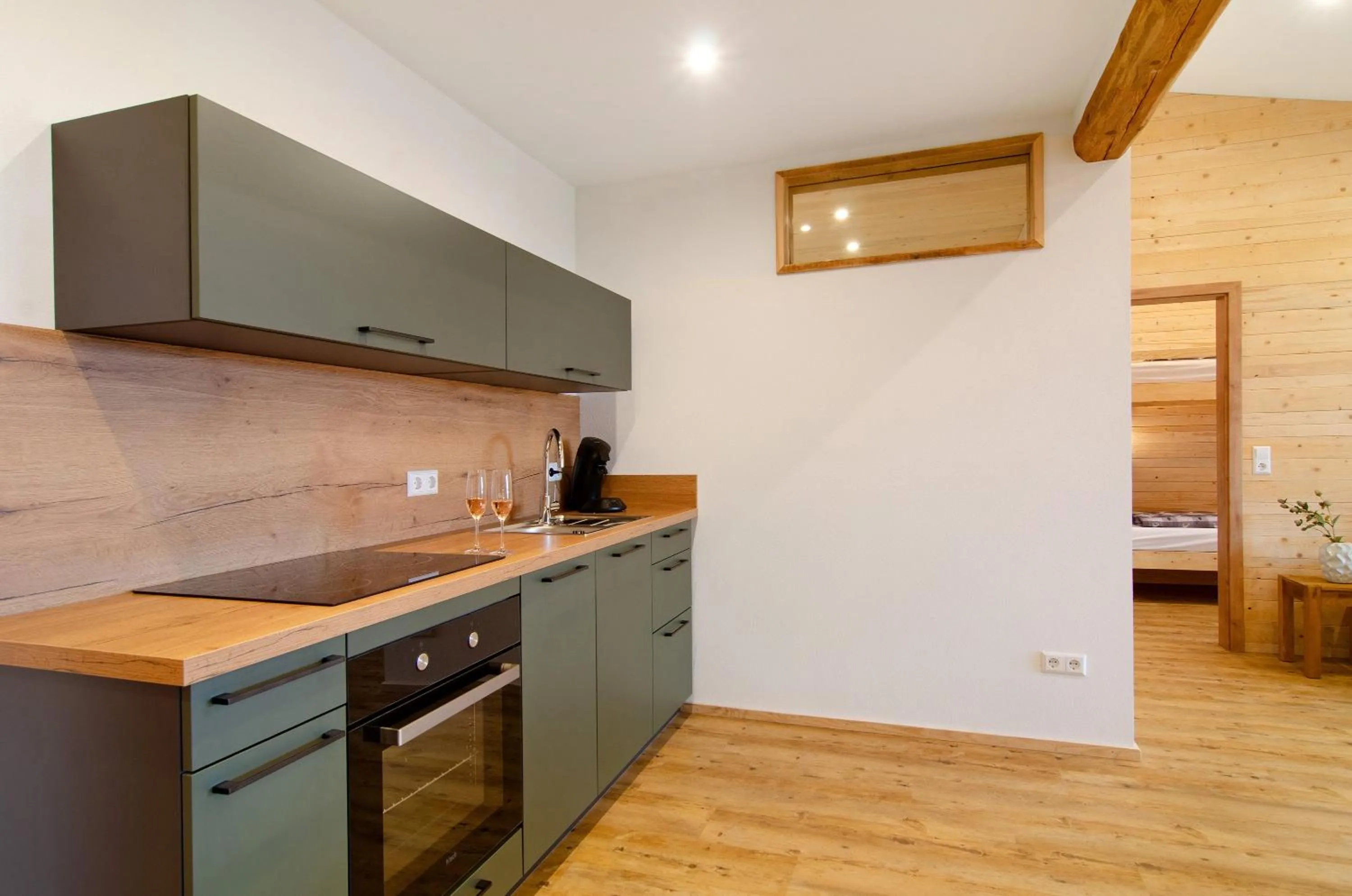Kitchen or kitchenette in Pension Ferienwohnung Baarblick