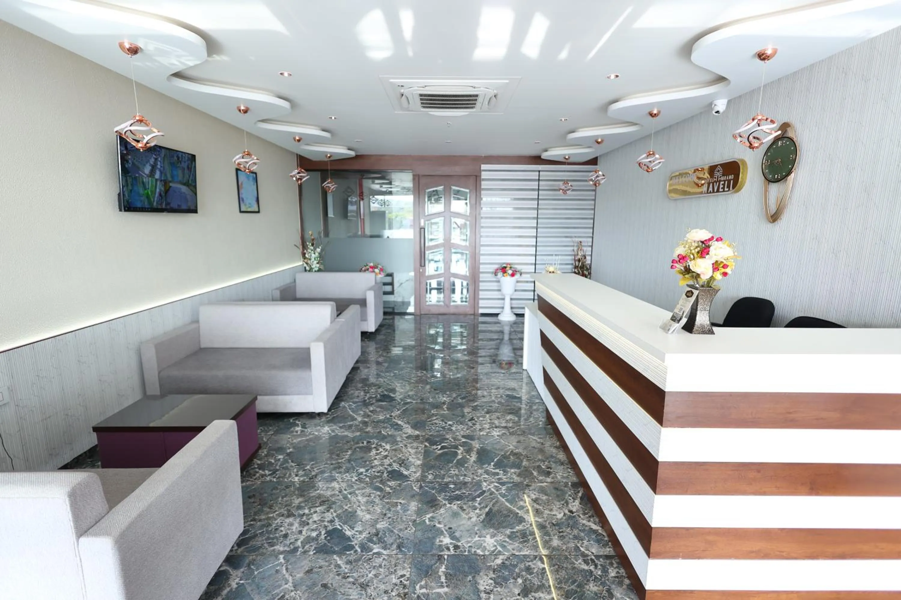 Seating area in Hotel Grand Haveli