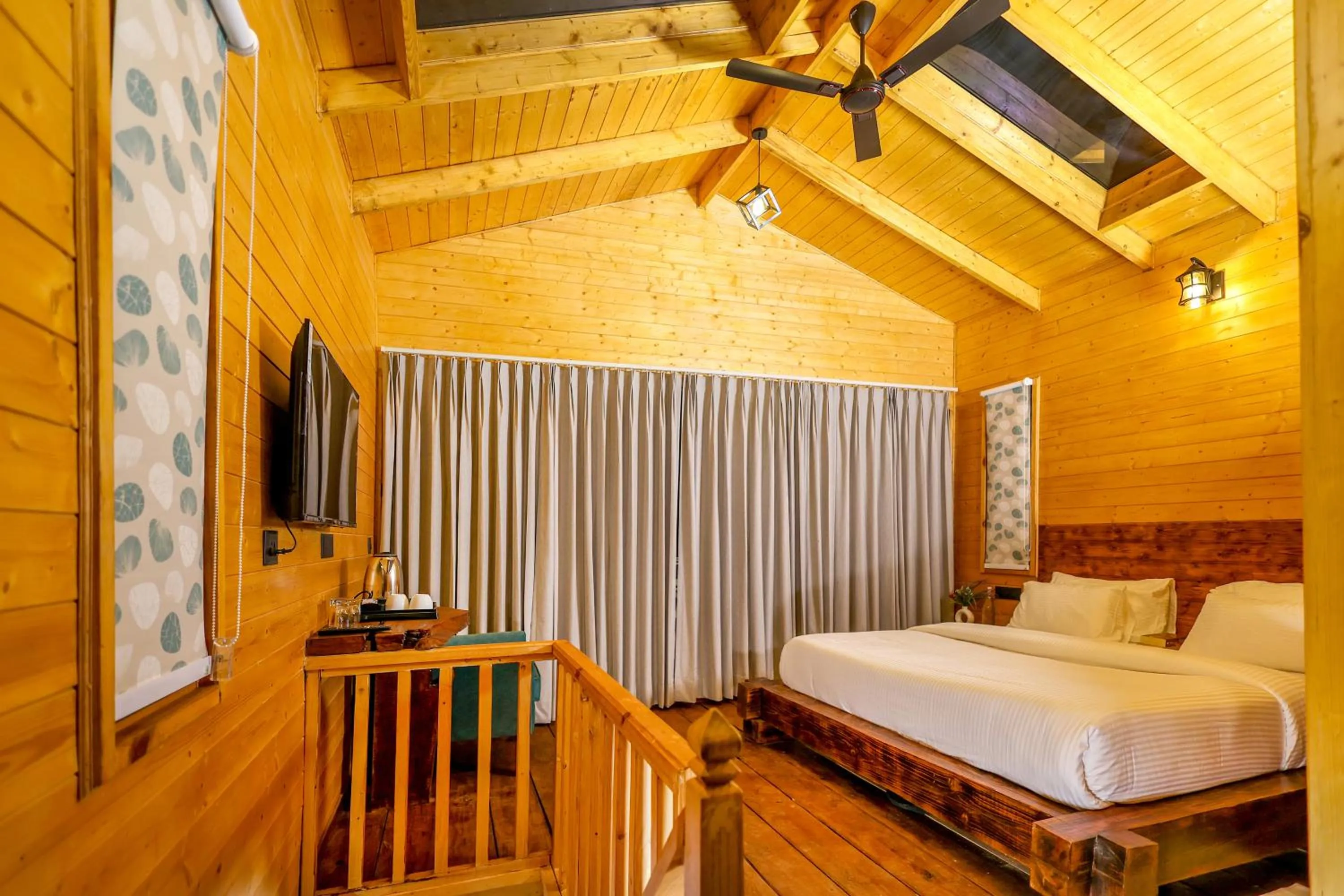 Bed in Koro Treehouse Resort Luxury Wooden Cottages and Villas with Private Pool