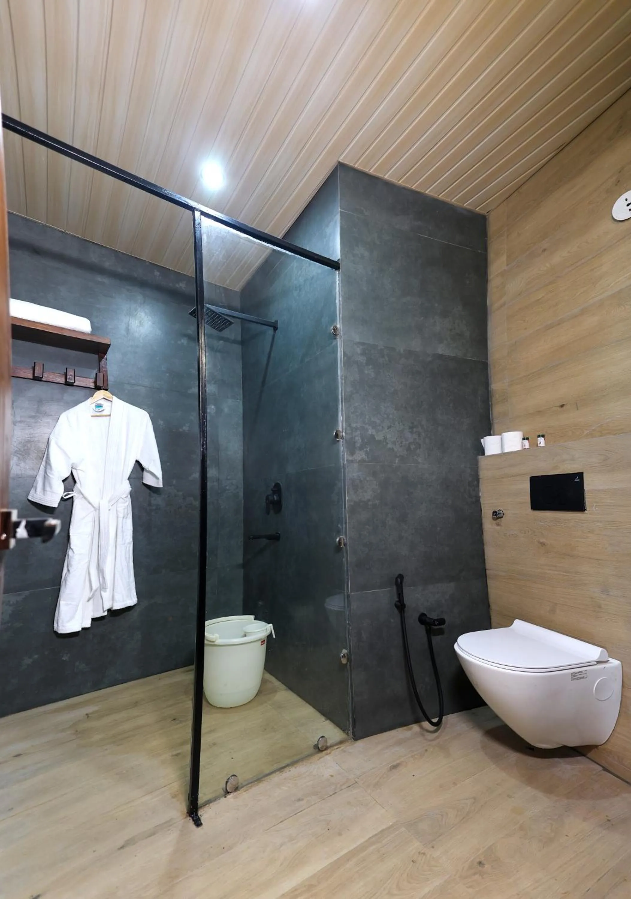 Shower in Koro Treehouse Resort Luxury Wooden Cottages and Villas with Private Pool